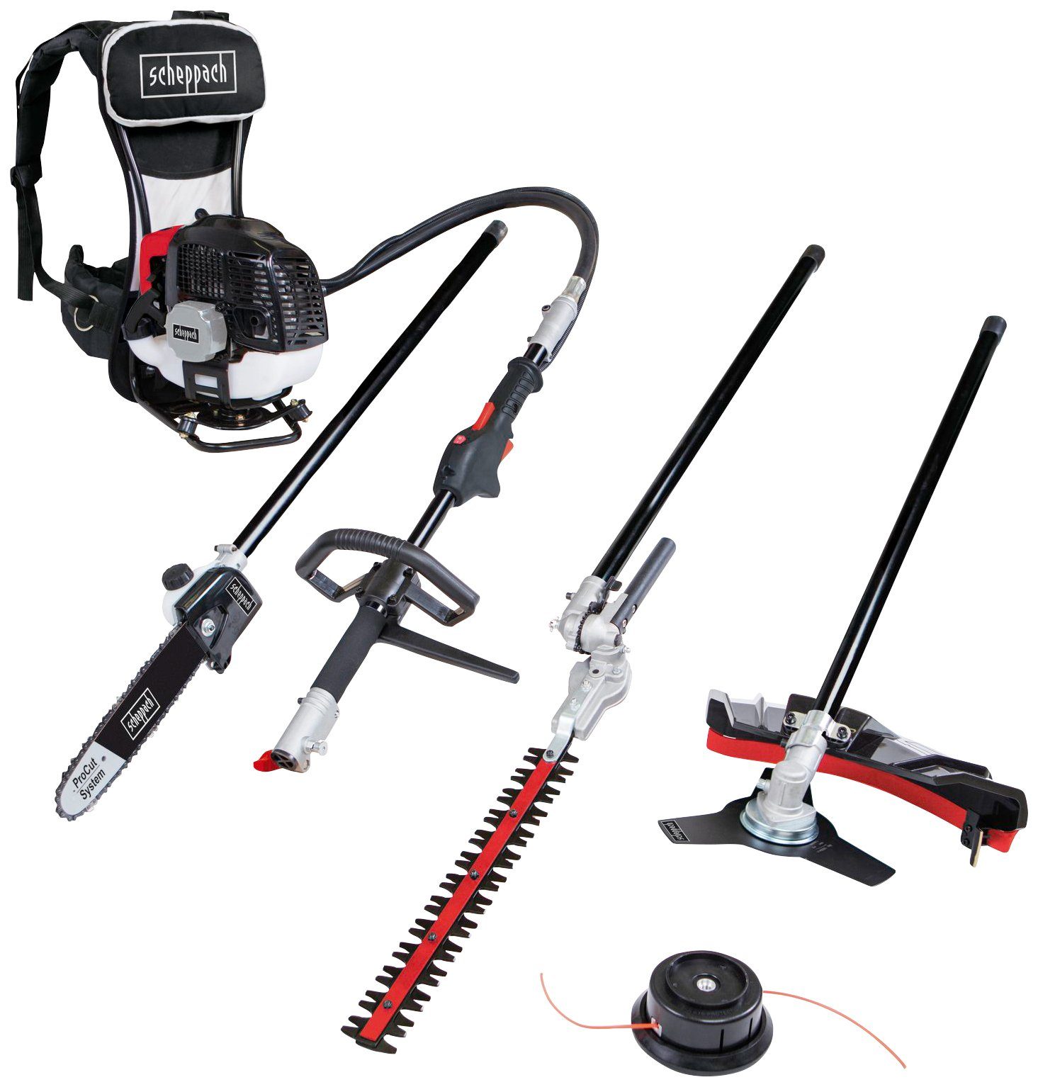 Scheppach Benzin-Motorsense MFH5300-4BP 4in1 ProCut, 25,5