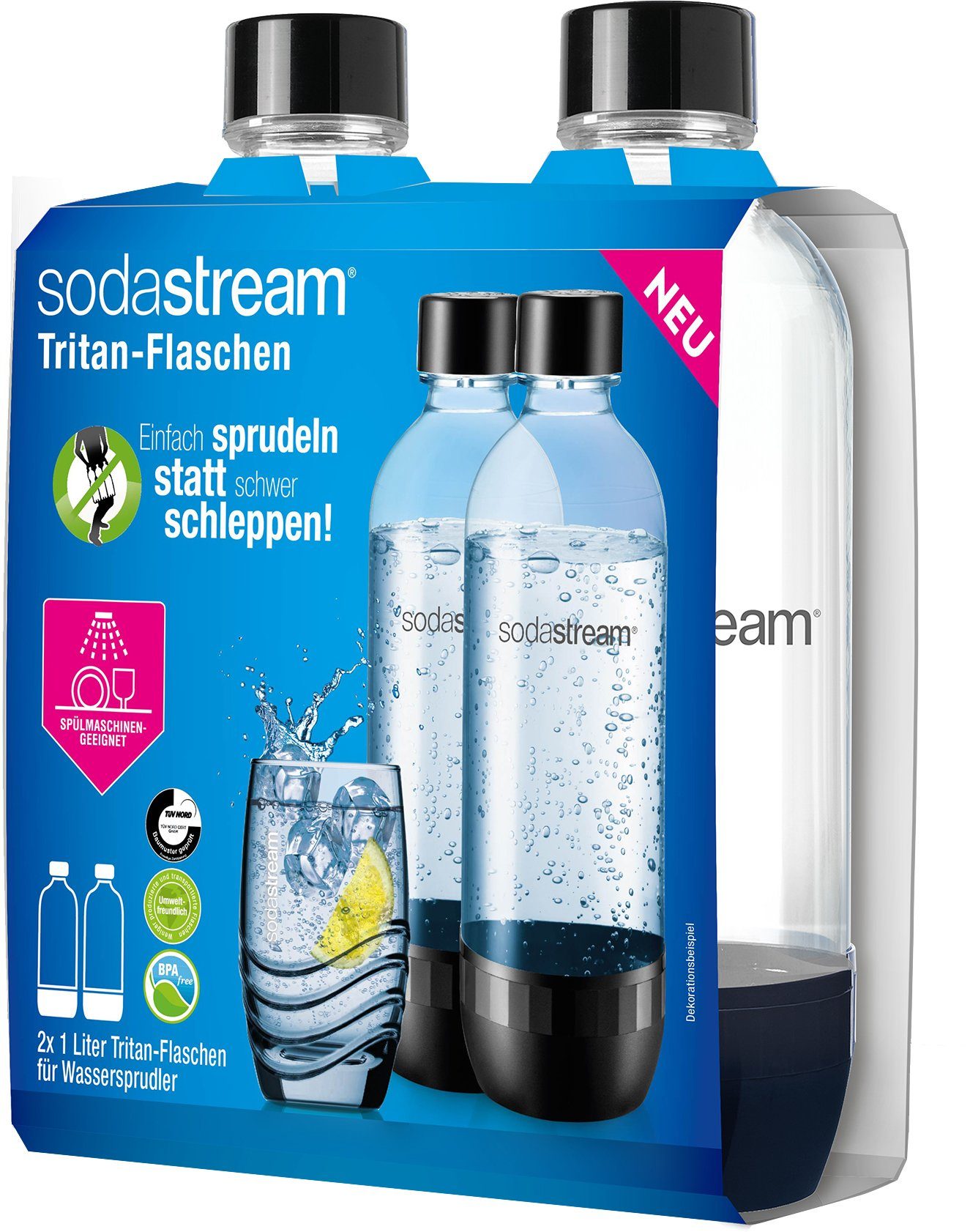 SodaStream Wassersprudler Flasche DuoPack 2x 1L