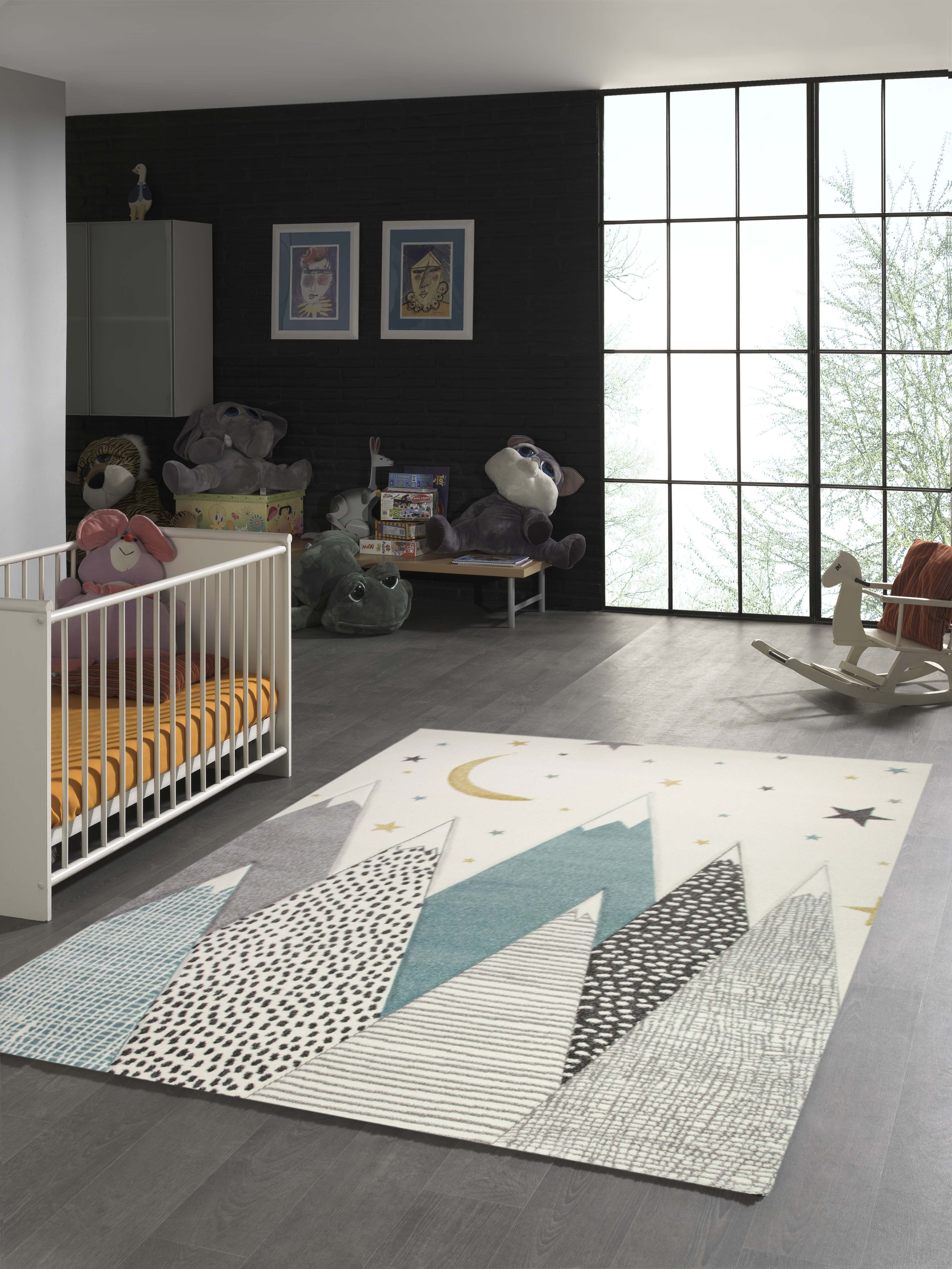 TeppichHome24 Kinderteppich Kinderteppich mit Bergen in