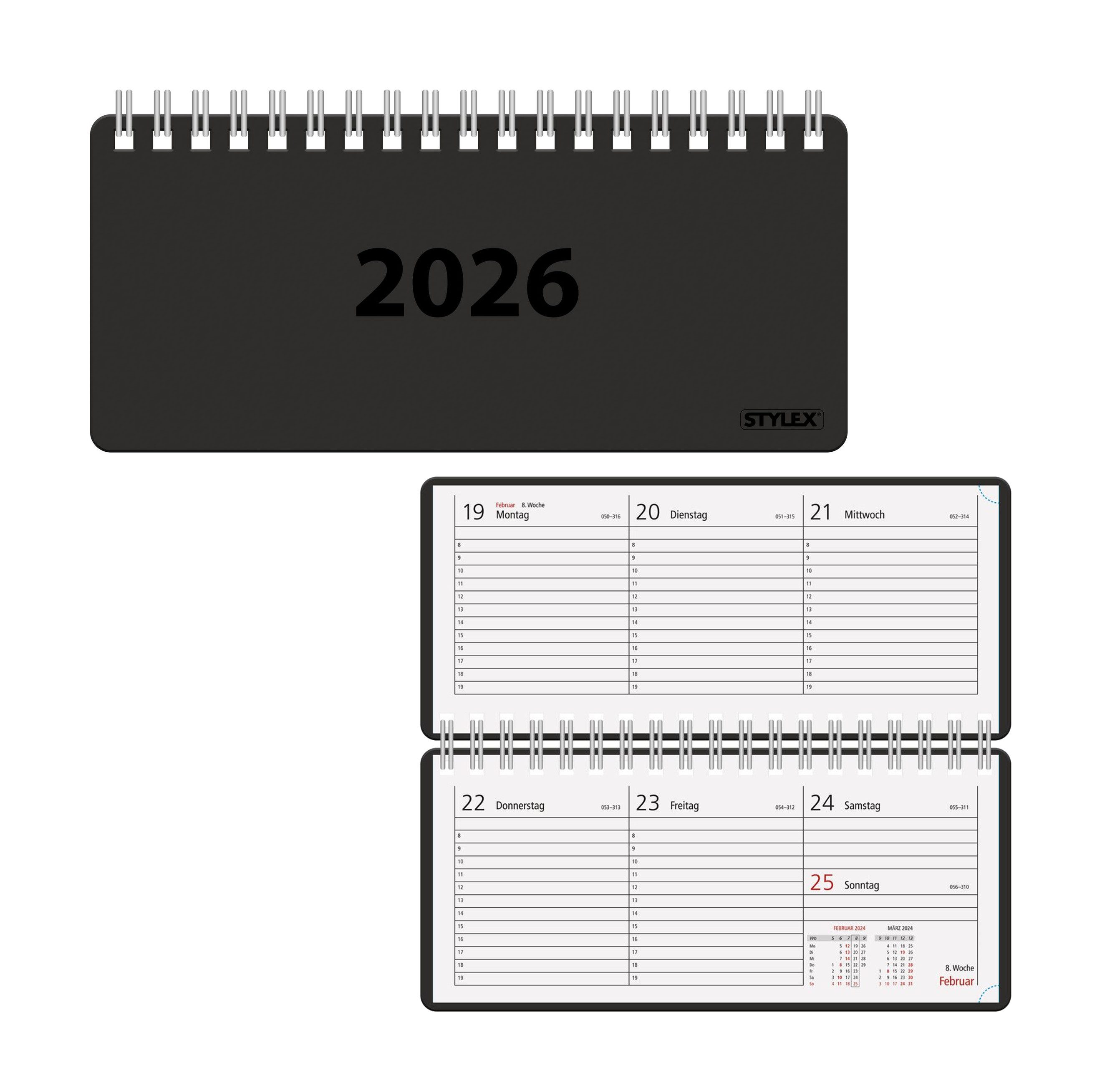 Stylex Schreibwaren Taschenkalender Spiral-Taschenkalender 2026 /