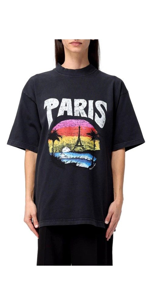 Balenciaga Print-Shirt Balenciaga Tropical T-Shirt Schwarz