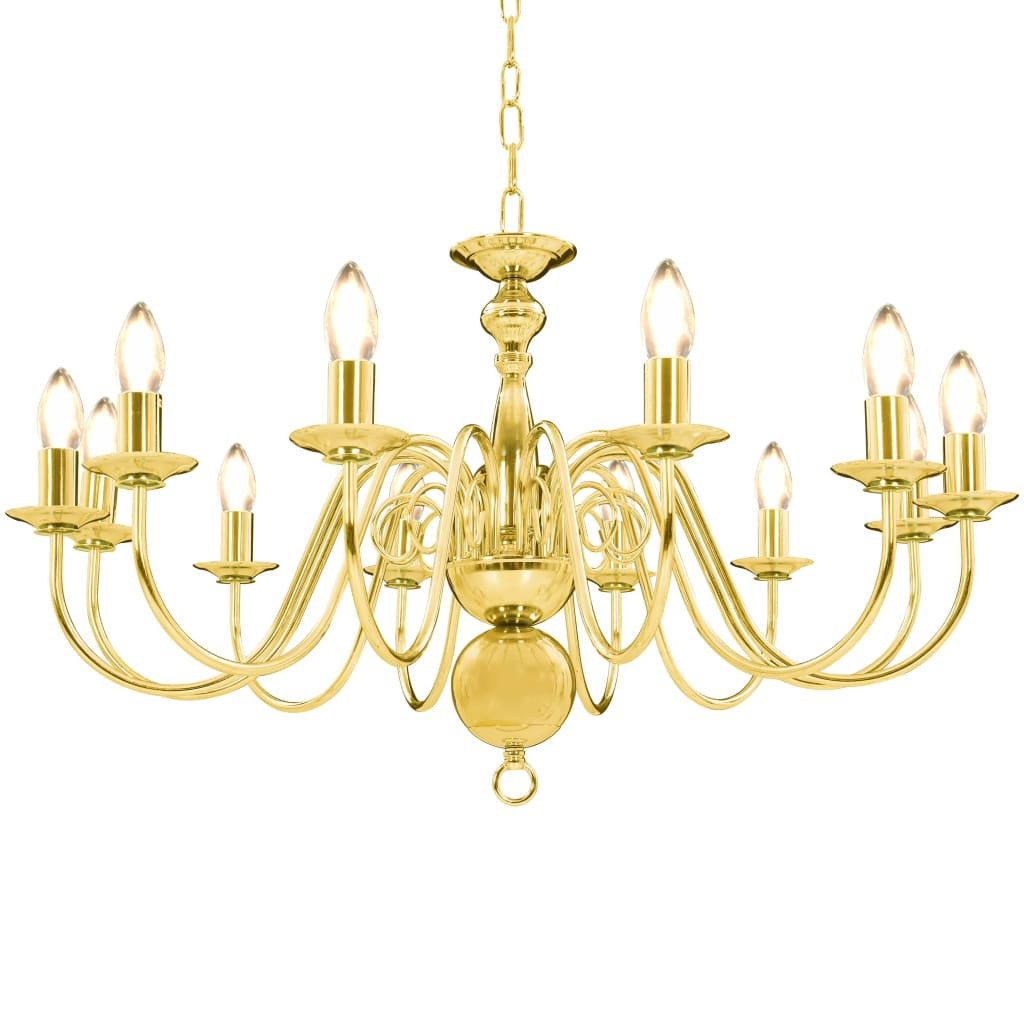 vidaXL Kronleuchter Kronleuchter Golden 12 x