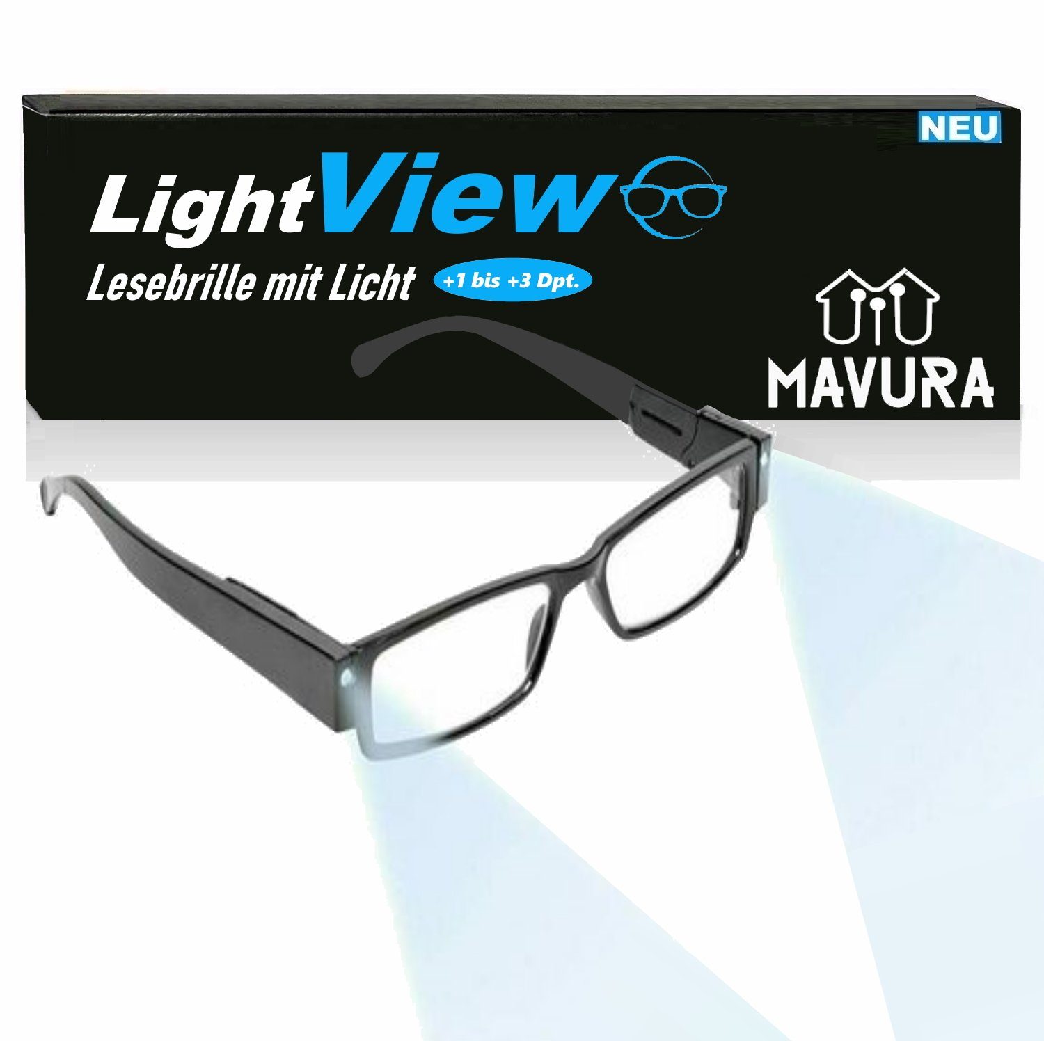 MAVURA Lupenbrille LightView LED Lesebrille Lesehilfe