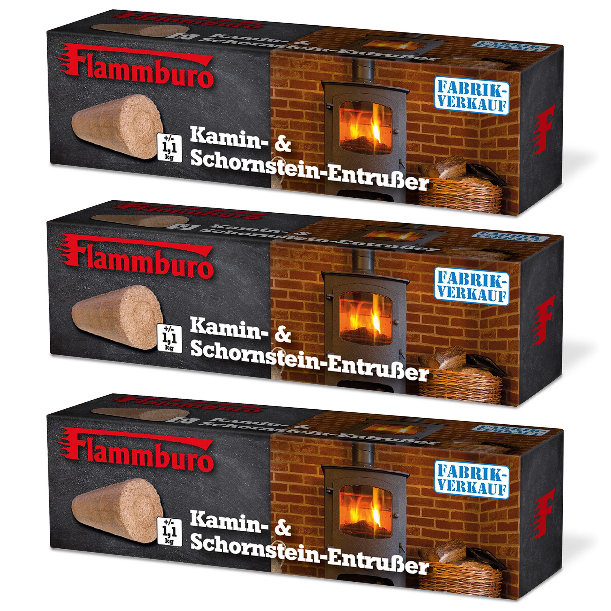 FLAMMBURO Kaminholz Kamin-Reinigungsblock Entrußer Kaminscheit -