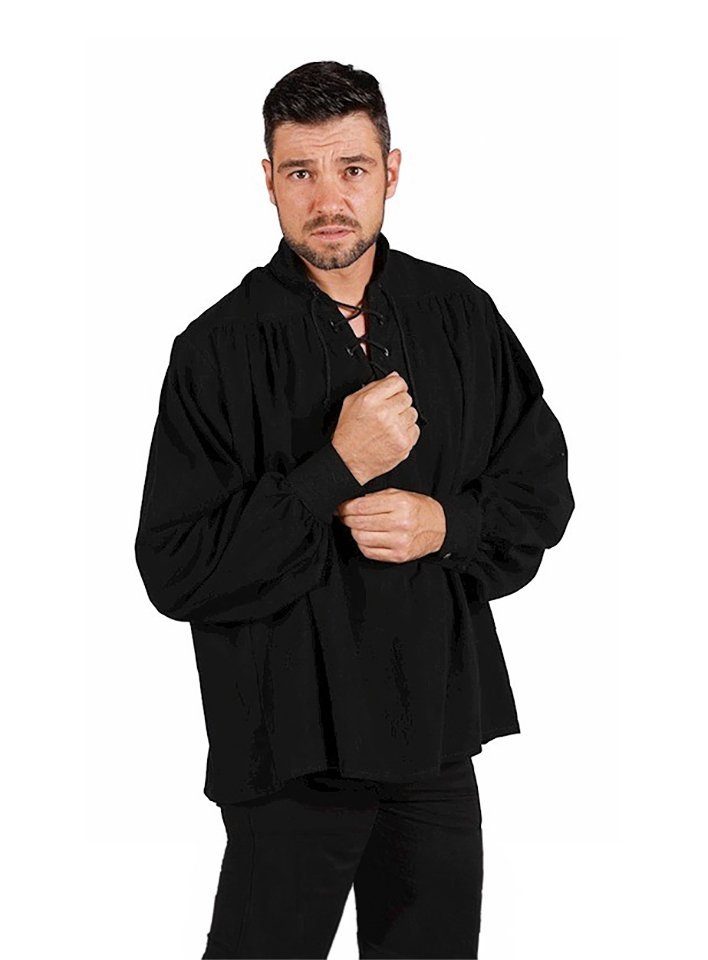 thetru T-Shirt Schnürhemd schwarz Mittelalter- und