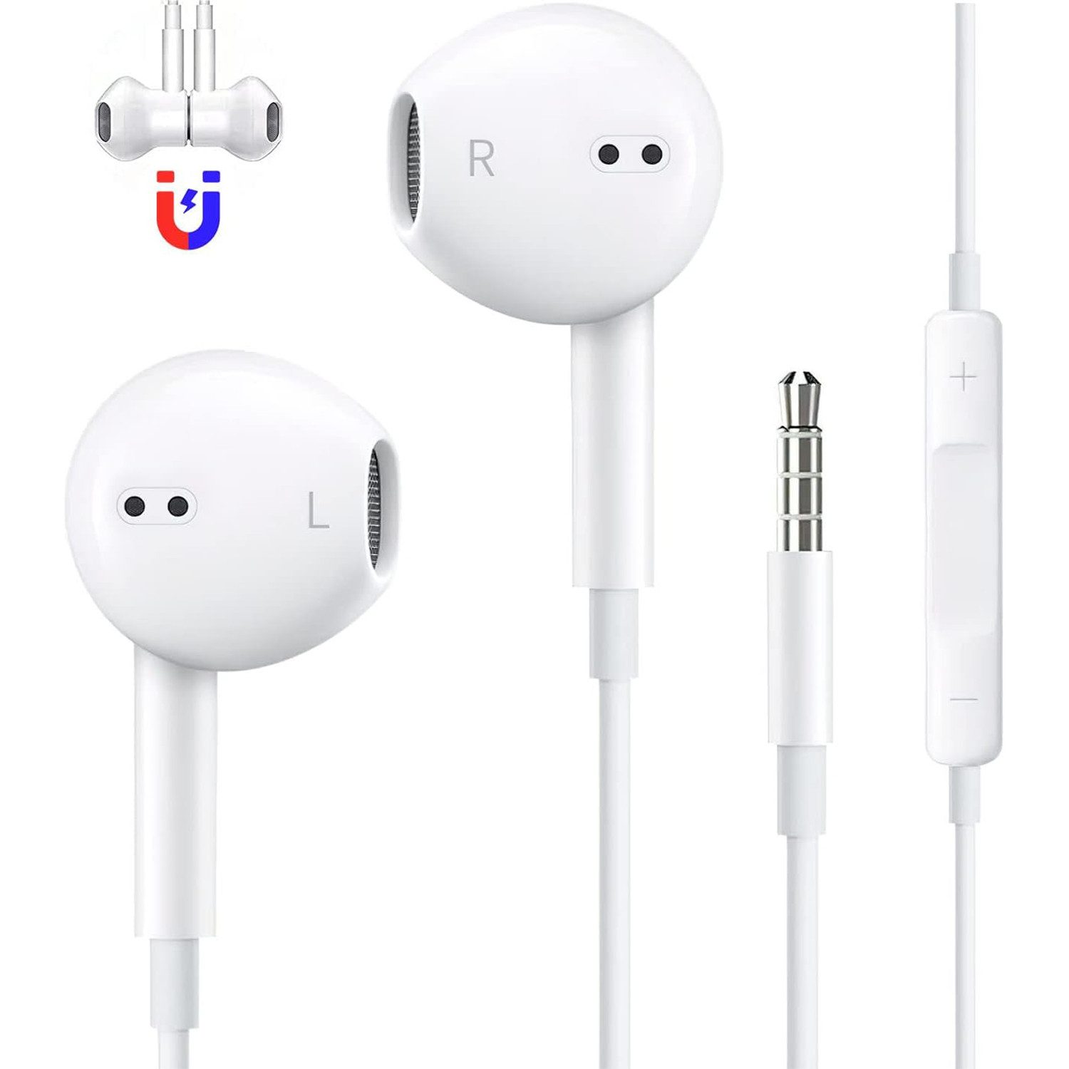 BRAIDOL Kopfhörer, HiFi-Stereo-In-Ear-Kopfhörer mit Mikrofon In-Ear-Kopfhörer