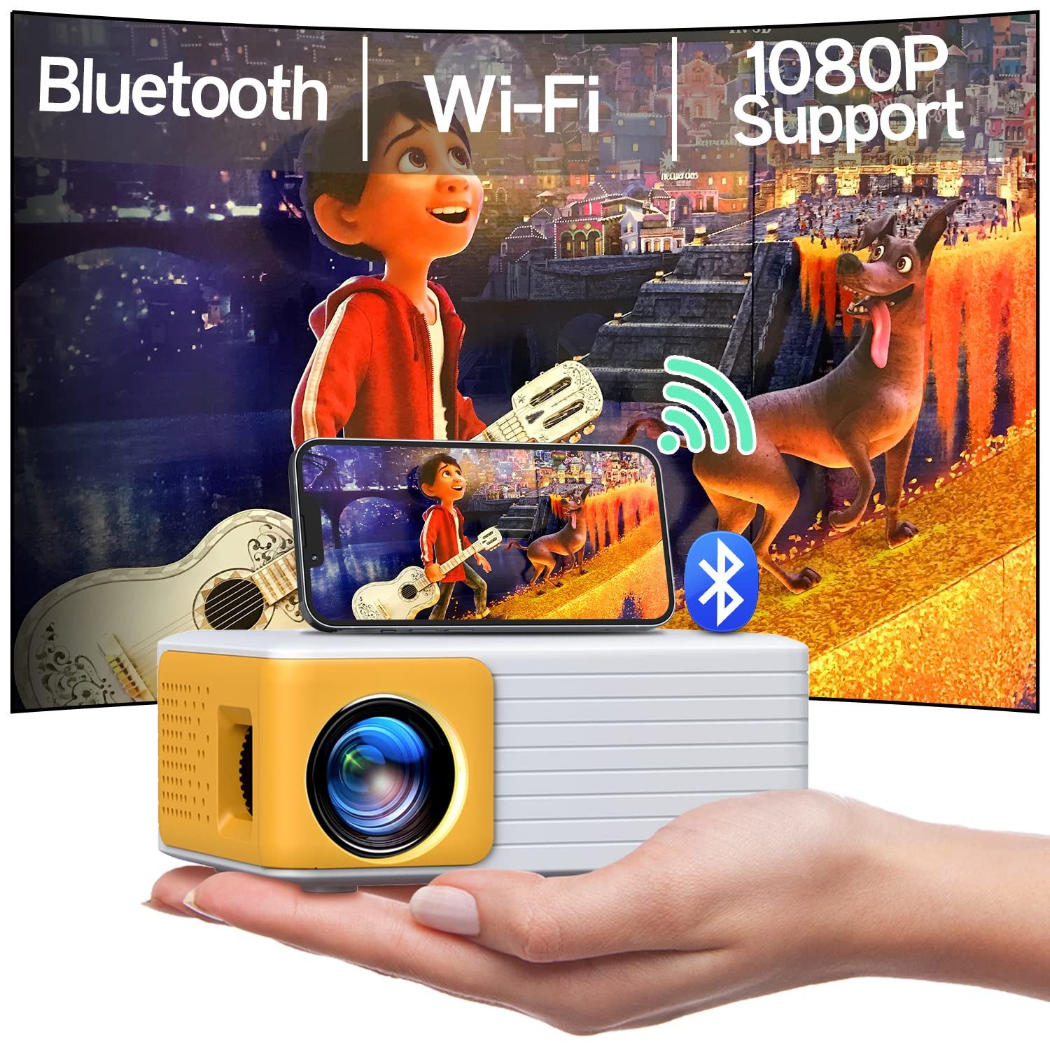Yoton Tragbar Projektor Full HD  LCD-Beamer