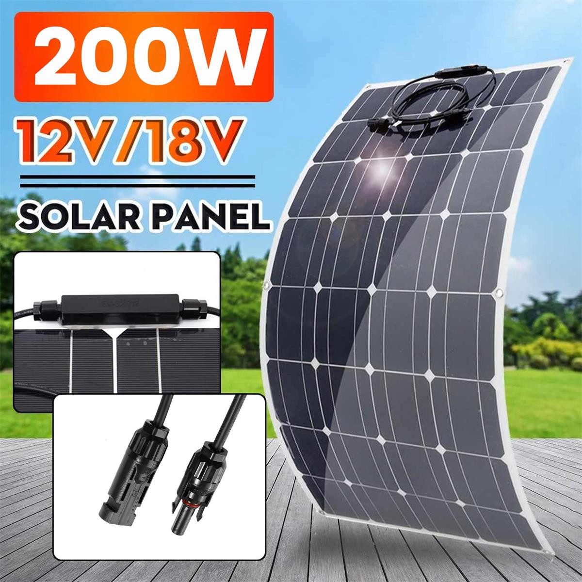 GLIESE Balkonkraftwerk 200W Solarpanel für Wohnmobile,