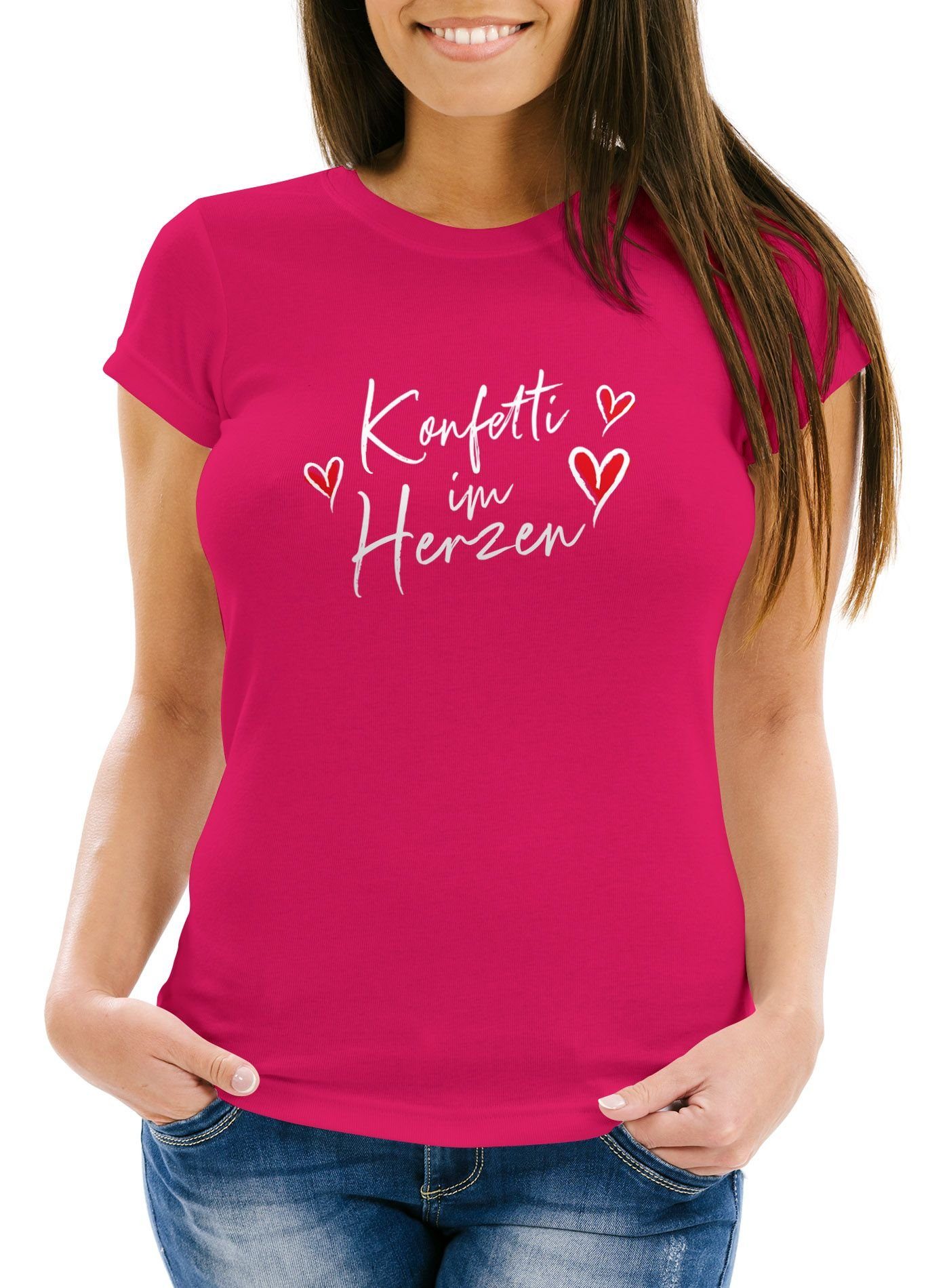 MoonWorks Print-Shirt Damen T-Shirt Fasching Karneval
