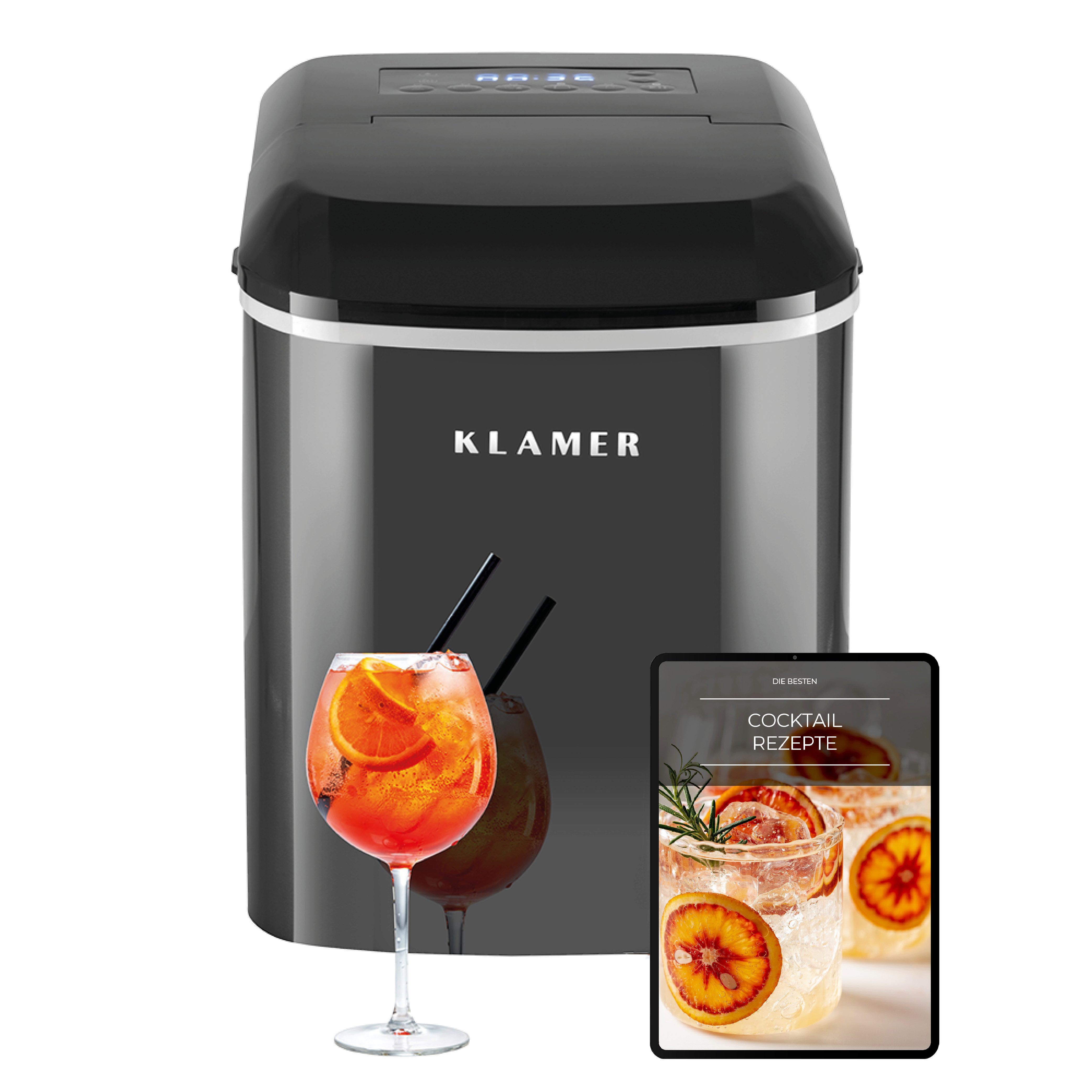 KLAMER Eiswürfelmaschine 10 Eiswürfel in 7-9