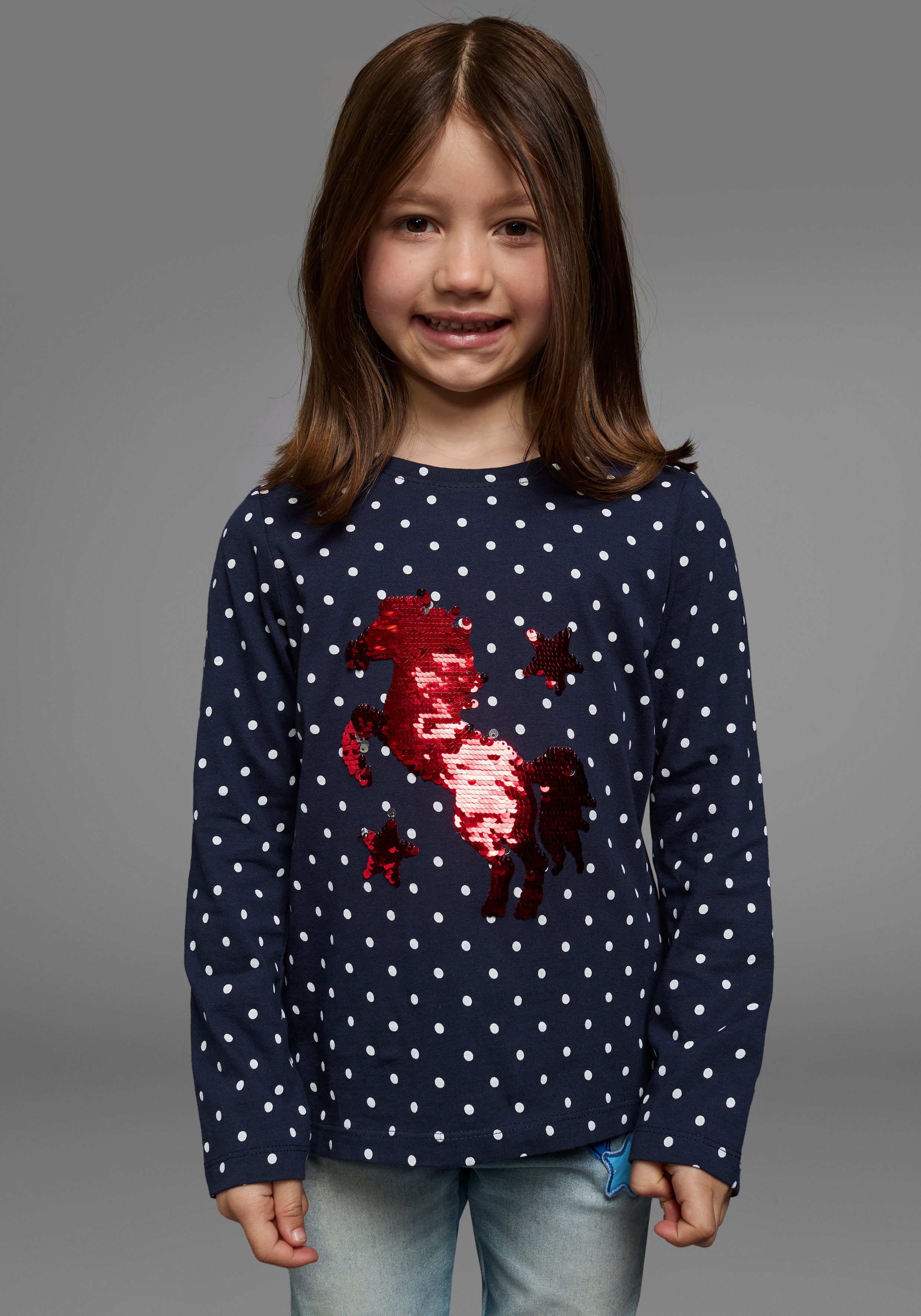 KIDSWORLD Langarmshirt für kleine Mädchen Langarm,