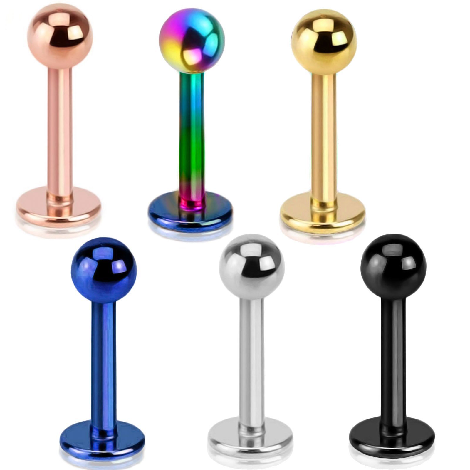 viva-adorno Piercing-Set Labret Piercing Stecker mit