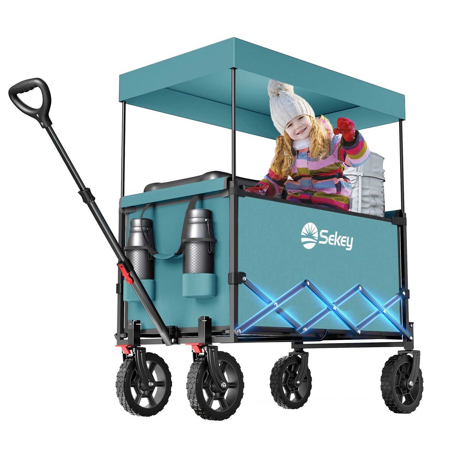 Sekey Bollerwagen Bollerwagen Faltbar mit Dach,