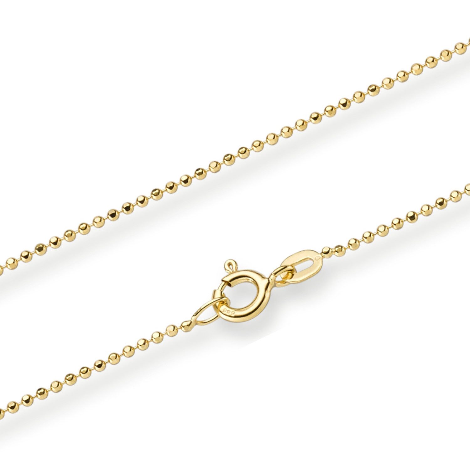 HOPLO Goldkette Goldkette Kugelkette Halskette 1,0