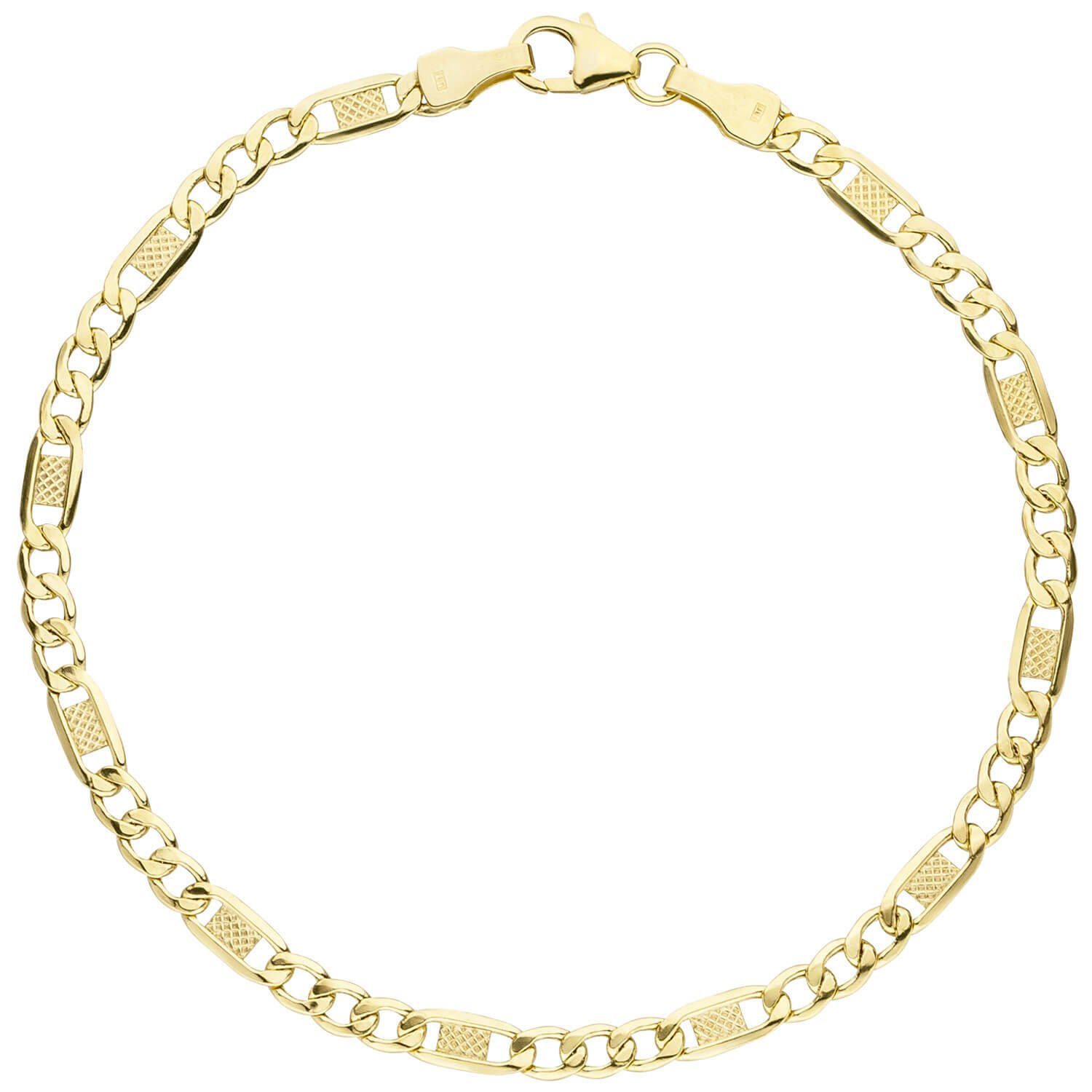 Schmuck Krone Goldarmband 3,8mm Panzer-Steg Armband