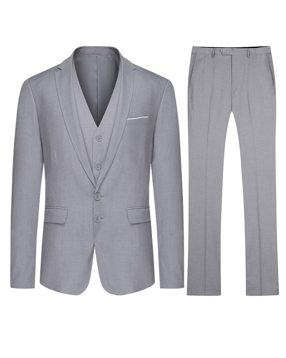 Allthemen Anzug (3 tlg) Herrenanzug Slim