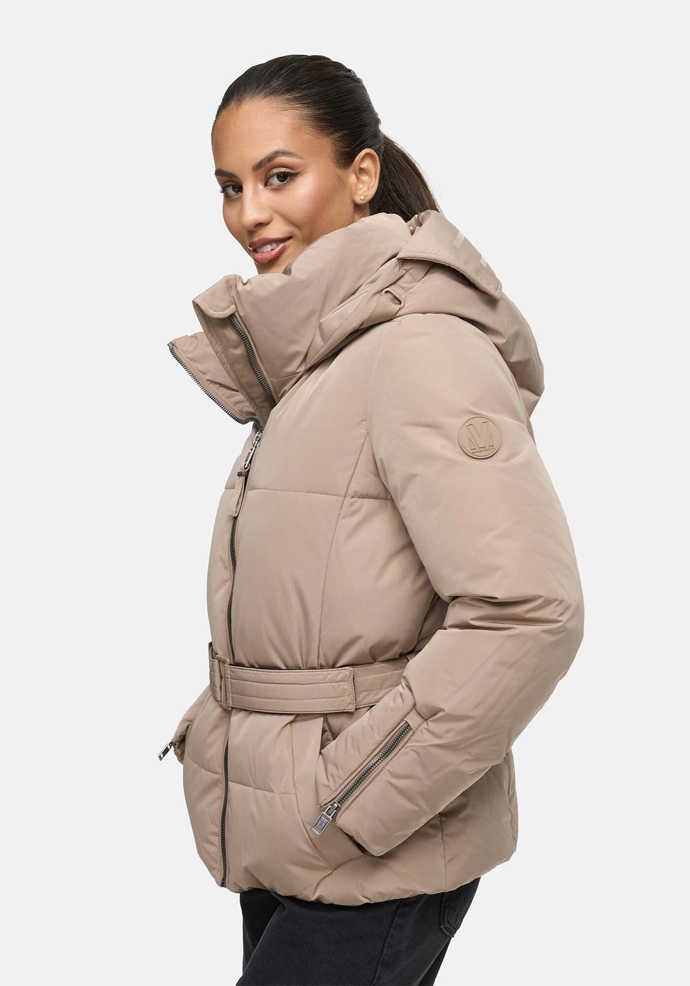 Marikoo Winterjacke Aleynaa Winterjacke mit Taillengürtel