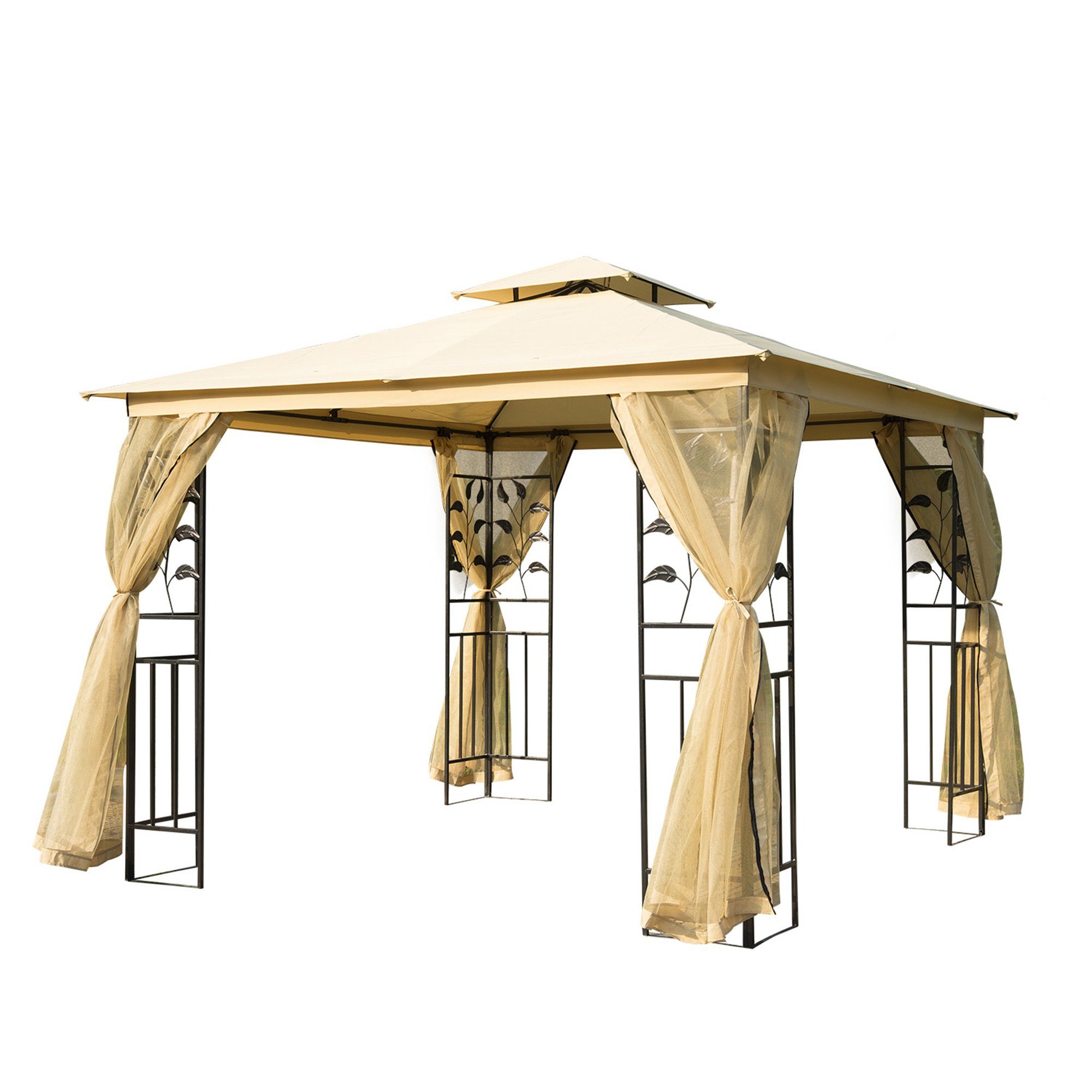 Outsunny Pavillon Luxus Pavillon mit wasserabweisenden