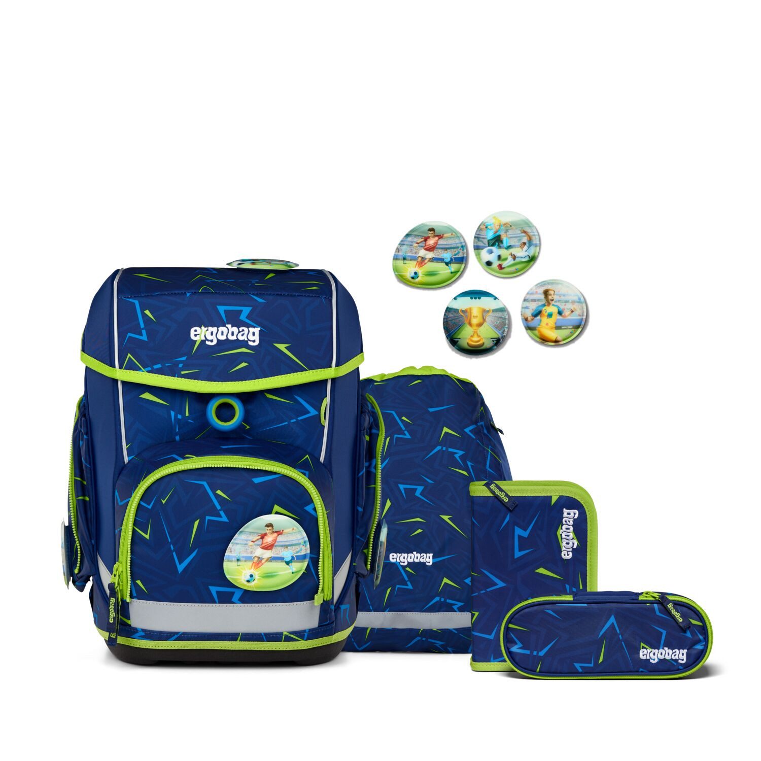 ergobag Schulranzen Schulranzen-Set CUBO SpitzenreitBär 5-teilig