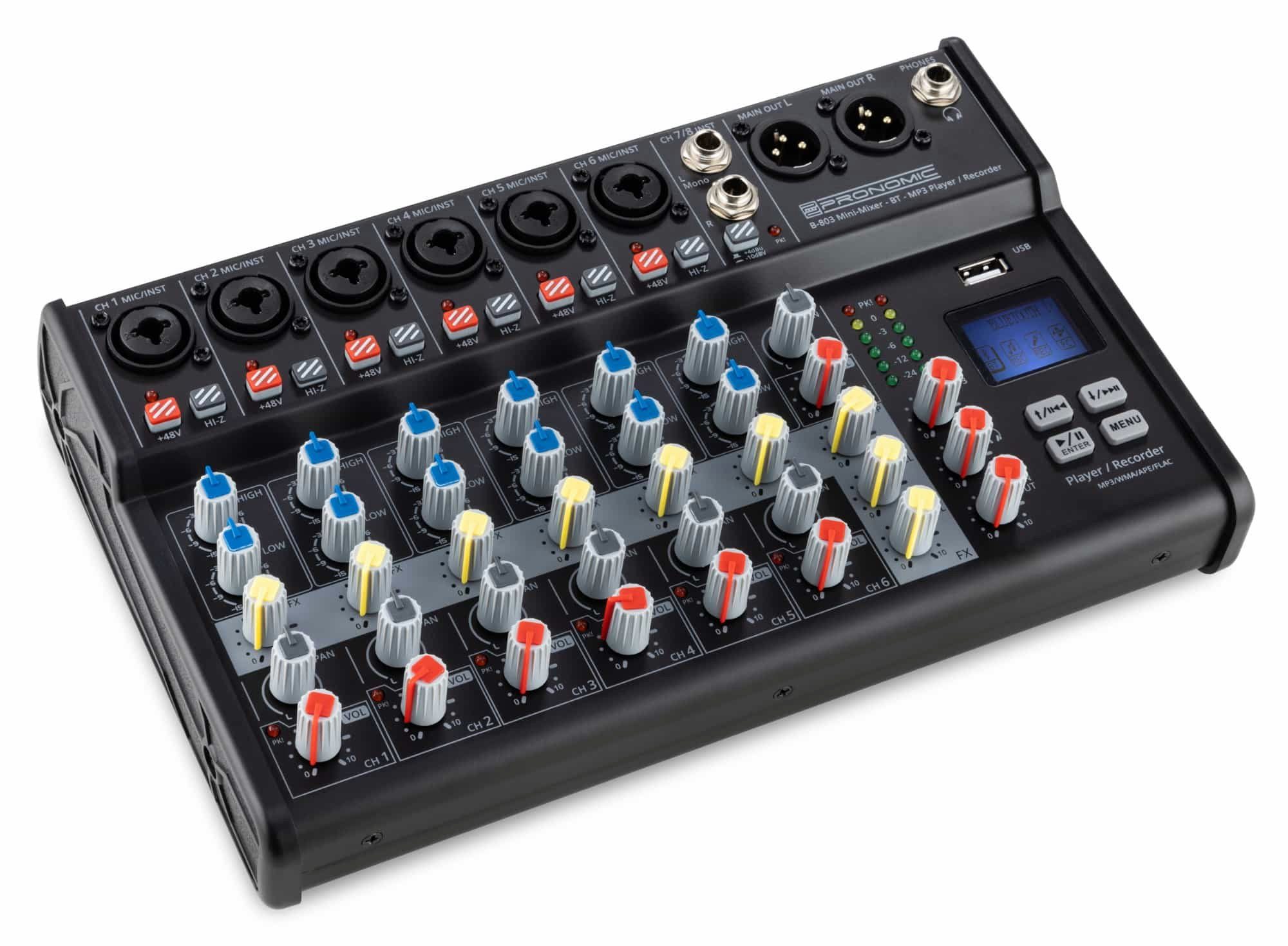 Pronomic Mischpult B-803 8-Kanal Mini-Mixer -
