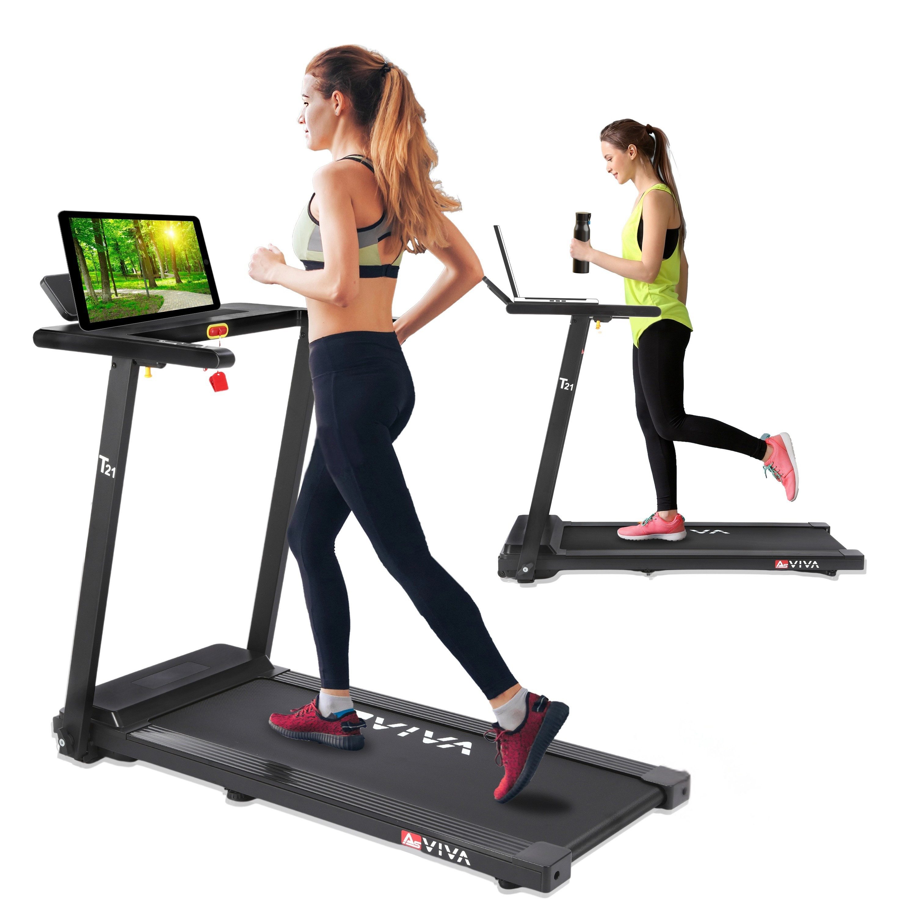 AsVIVA Laufband T21, Kompaktes 2-in-1 Laufband