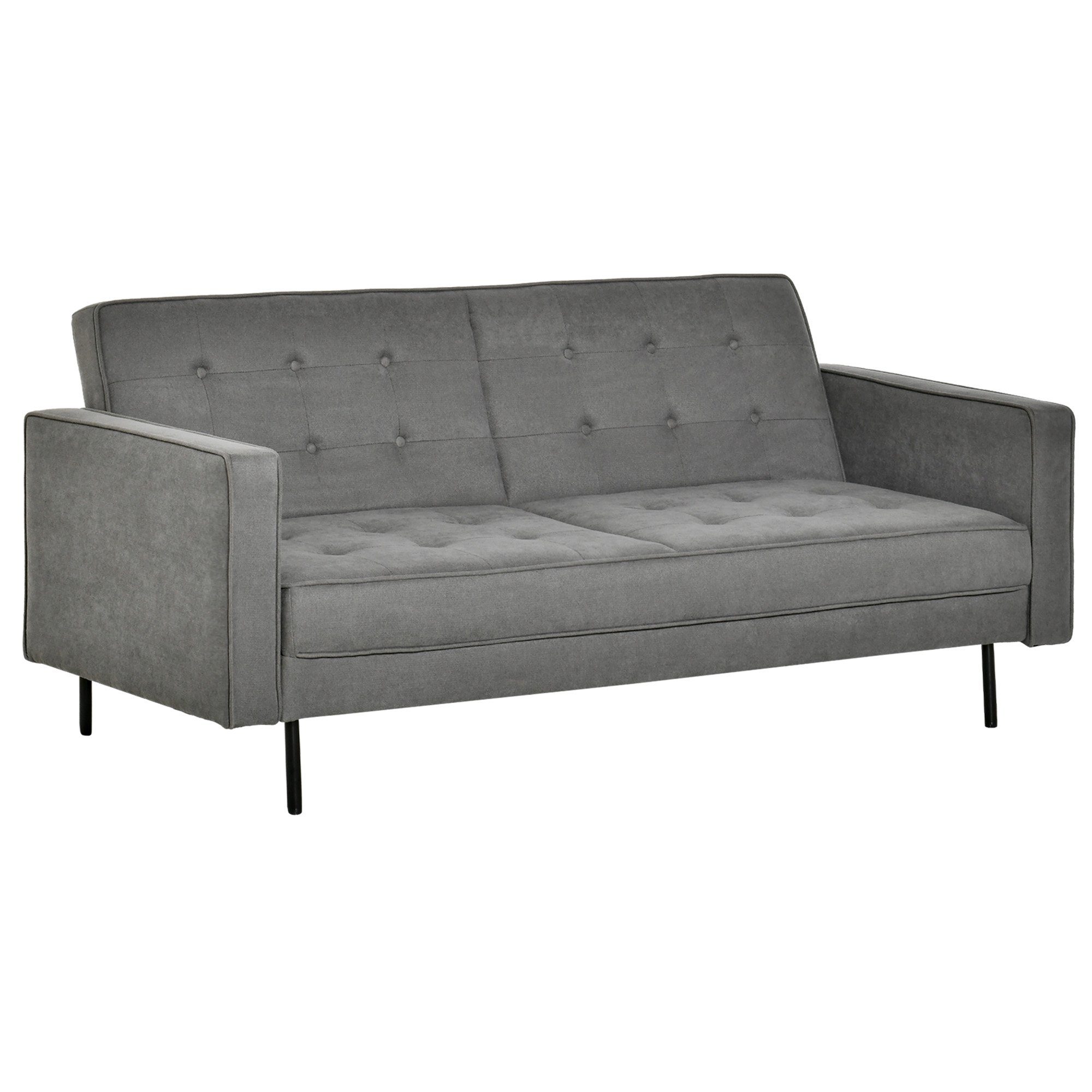 HOMCOM Schlafsofa 3-Sitzer Schlafcouch mit Schlaffunktion,