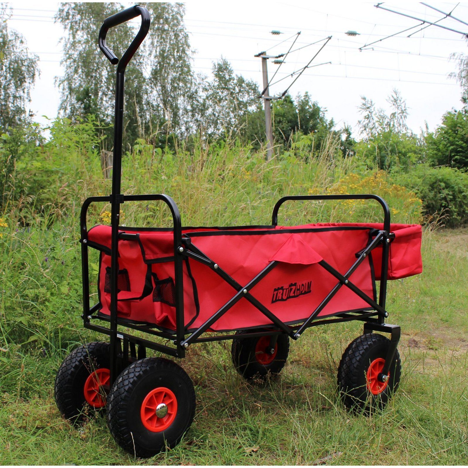TRUTZHOLM Bollerwagen Bollerwagen faltbar mit PU-Rädern,