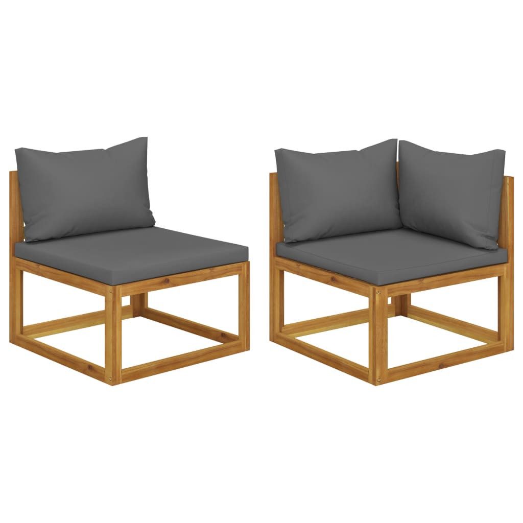 vidaXL Sofaelement 2-tlg. Sofagarnitur mit Dunkelgrauen