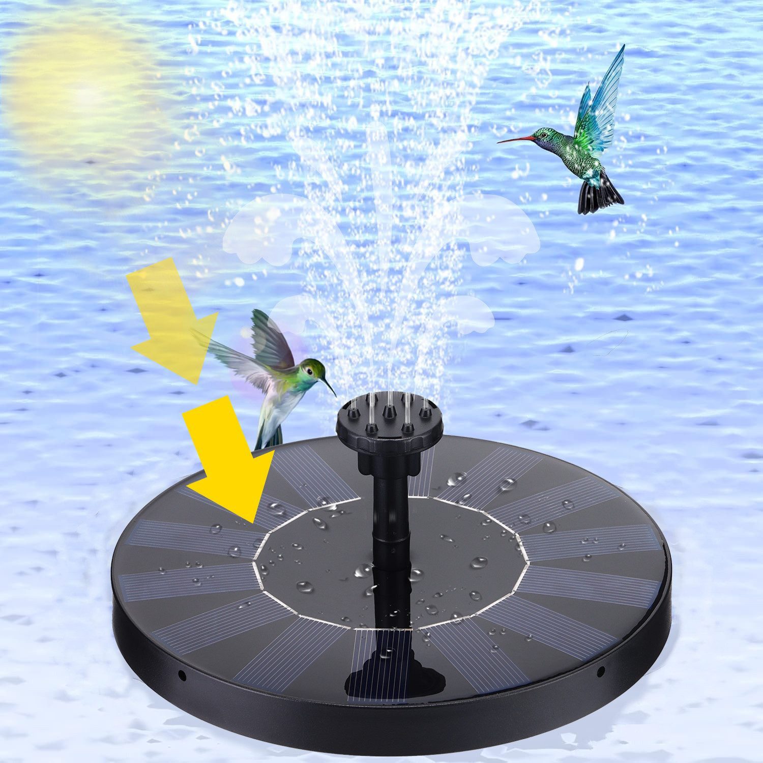 BlingBin Springbrunnenpumpe Solarbrunnen Garten Wasserpumpe Schwimmender