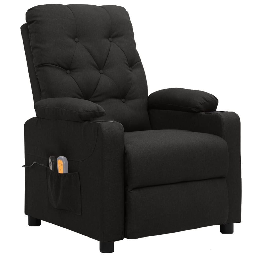 vidaXL Massagesessel Massagesessel Elektrisch Schwarz Stoff