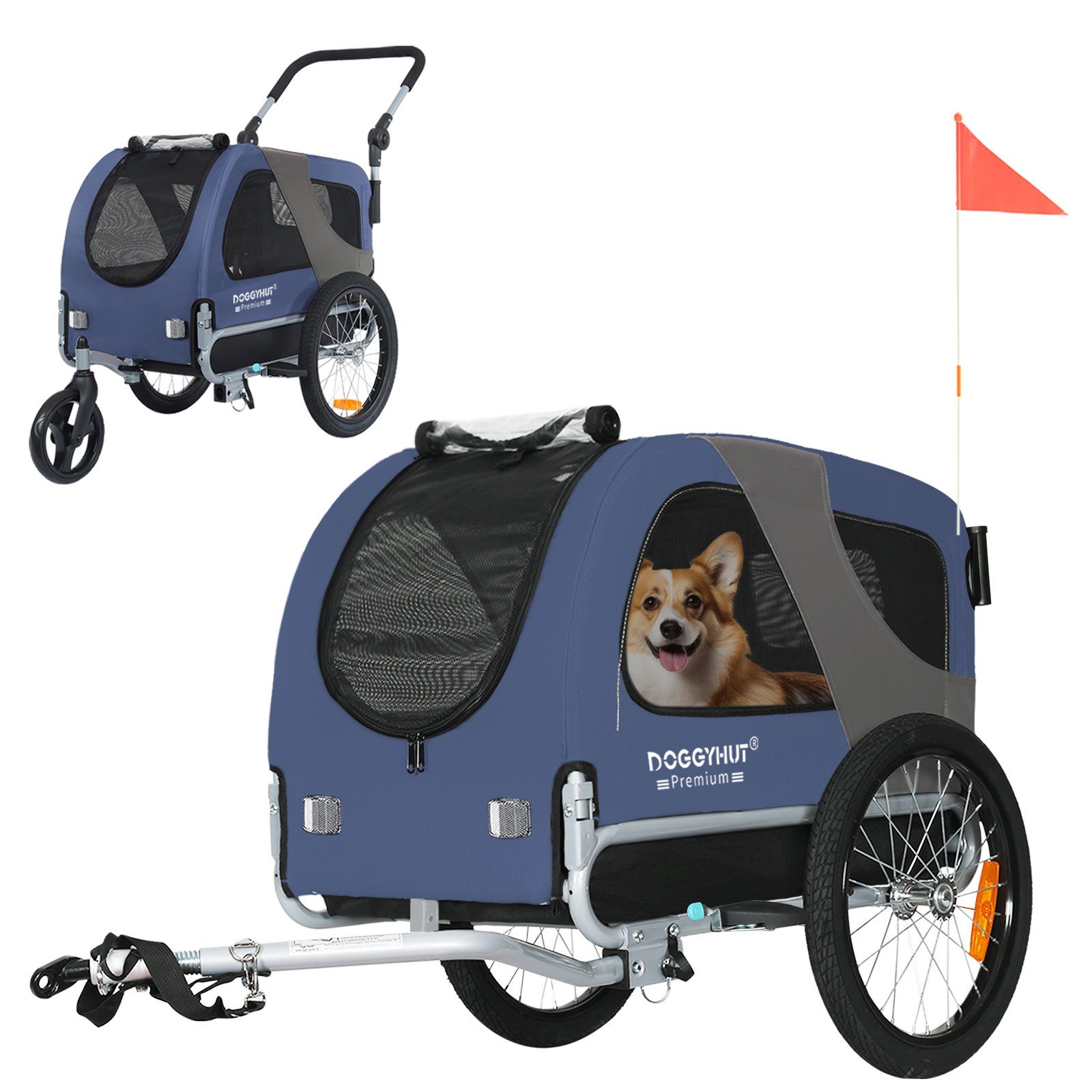 TIGGO Fahrradhundeanhänger DOGGYHUT® Hundefahrradanhänger Fahrradanhänger Hundeanhänger,