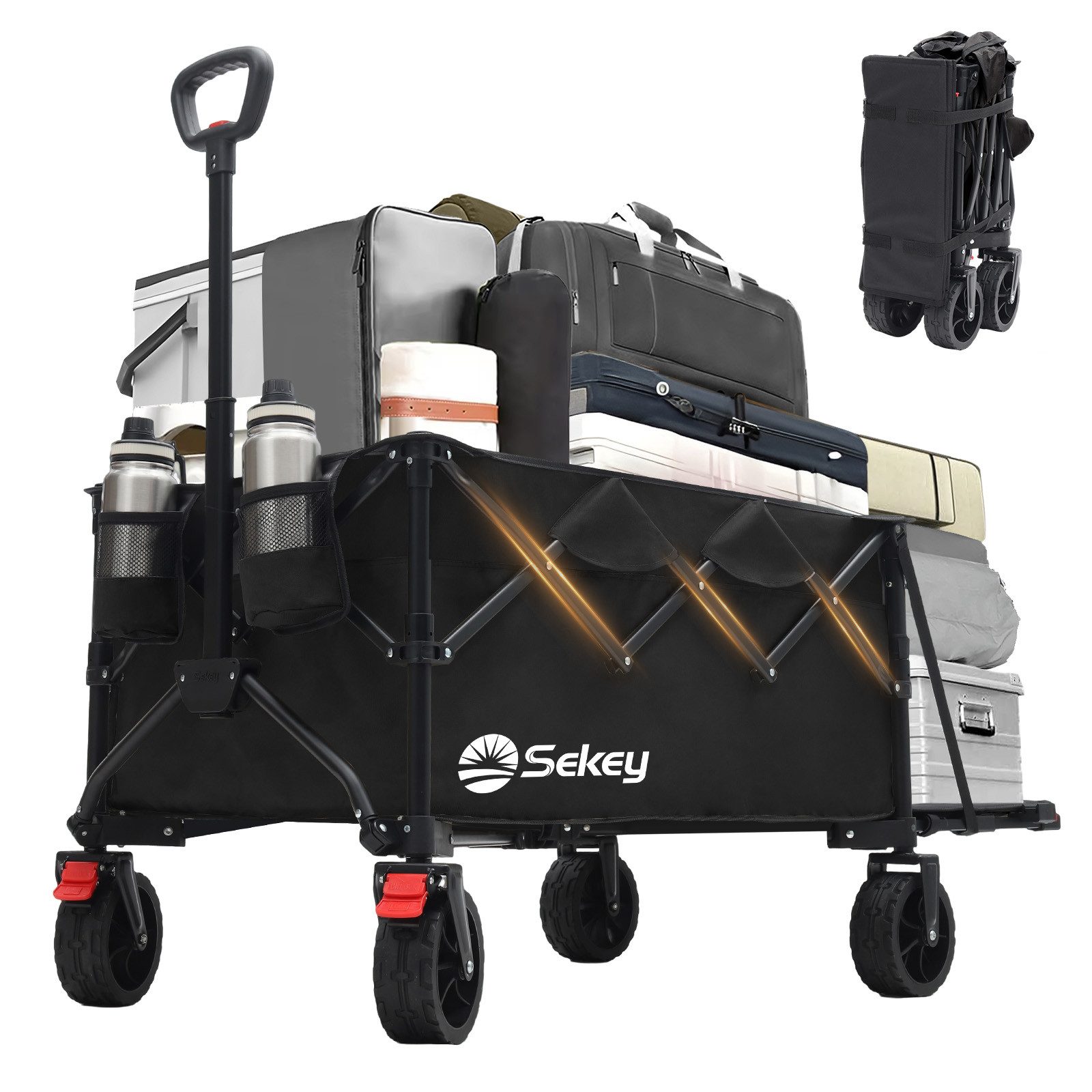 Sekey Bollerwagen 120 KG Faltbarer Bollerwagen