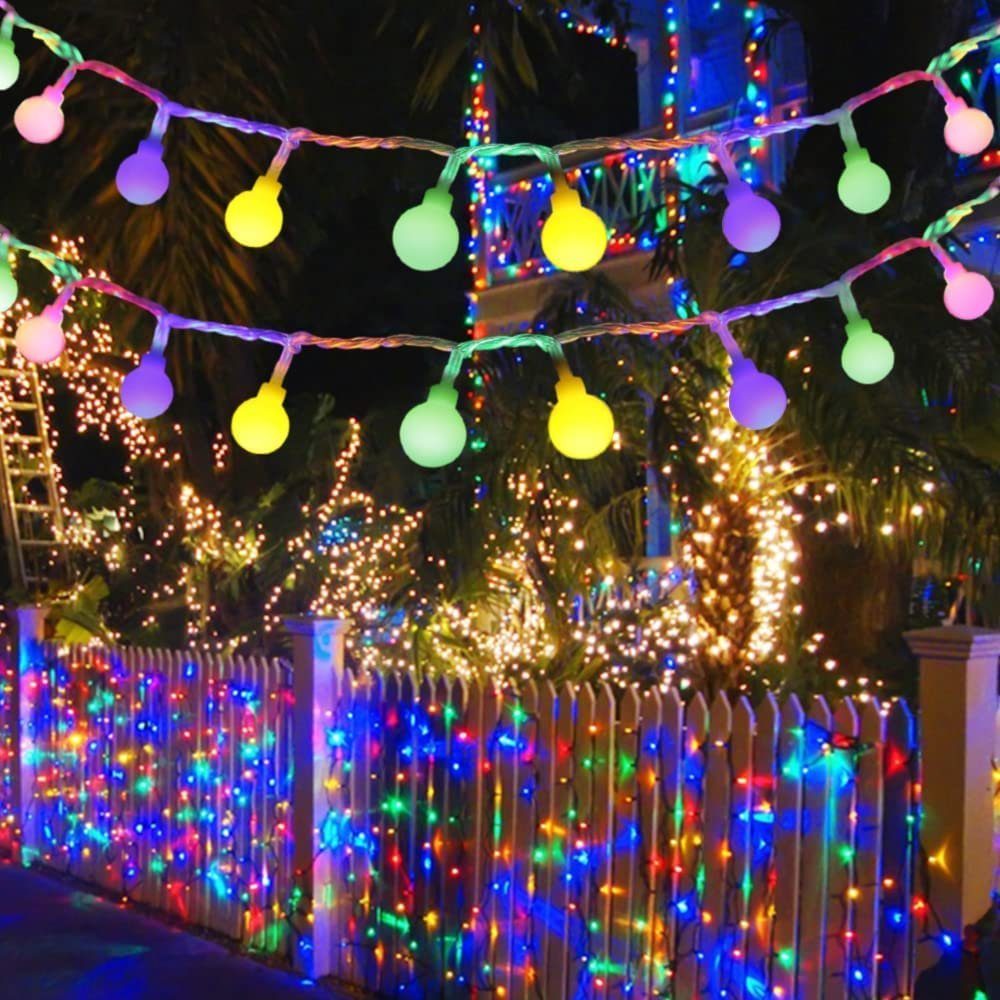 Daskoo Lichterkette LED Lichterkette 100 Kugeln,