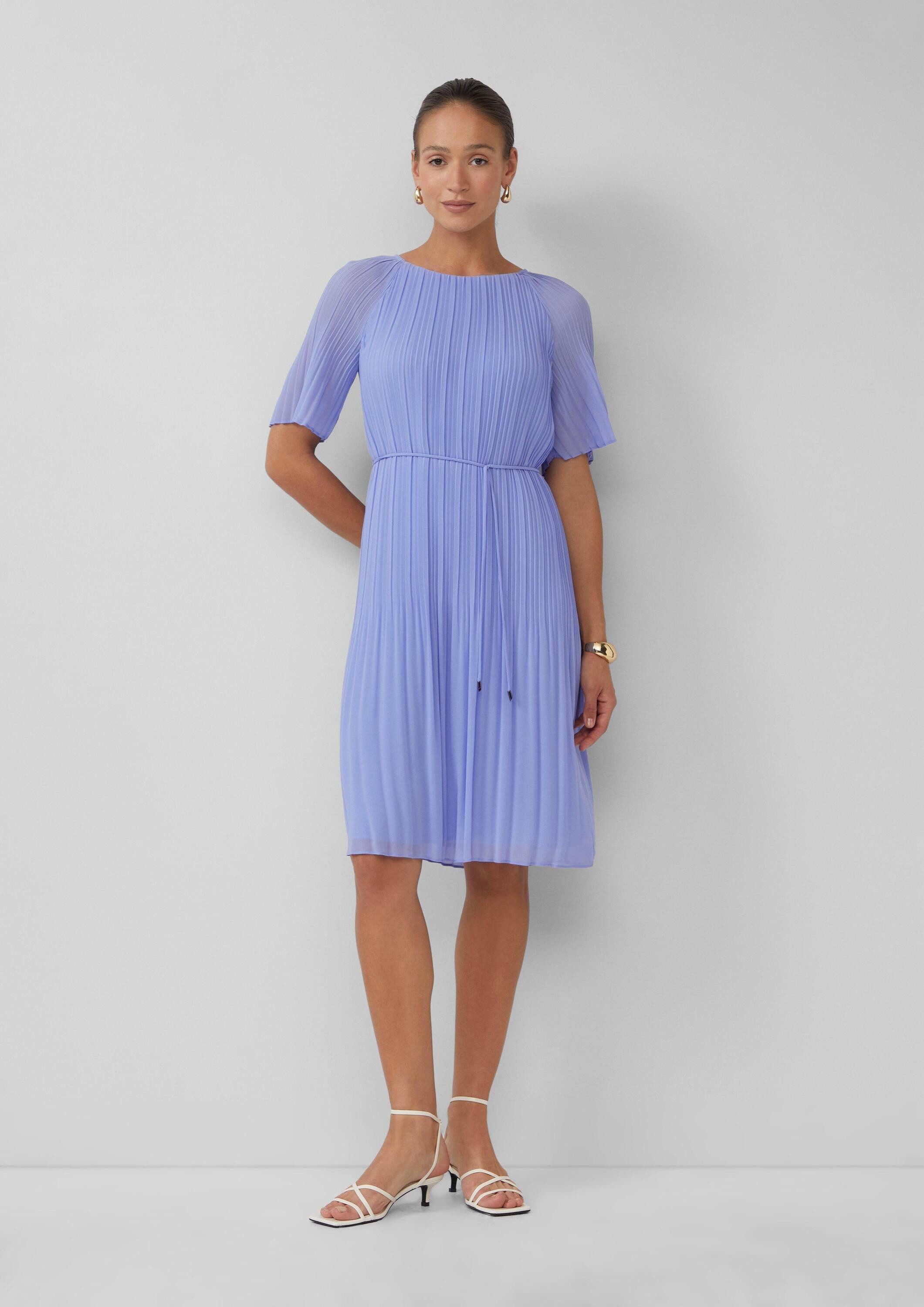 s.Oliver Minikleid Kleid Plissiertes Chiffon-Kleid mit