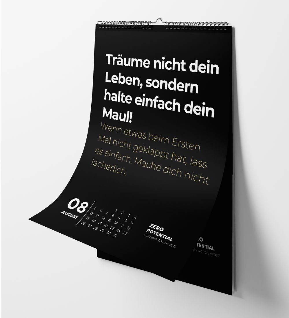 ZERO POTENTIAL Tischkalender Demotivierender Kalender 2025sarkastische