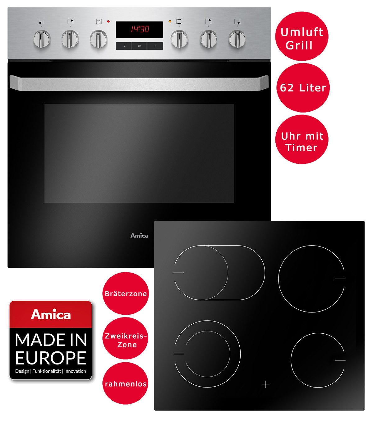 Amica Elektro-Herd-Set Fine Design Herd Set