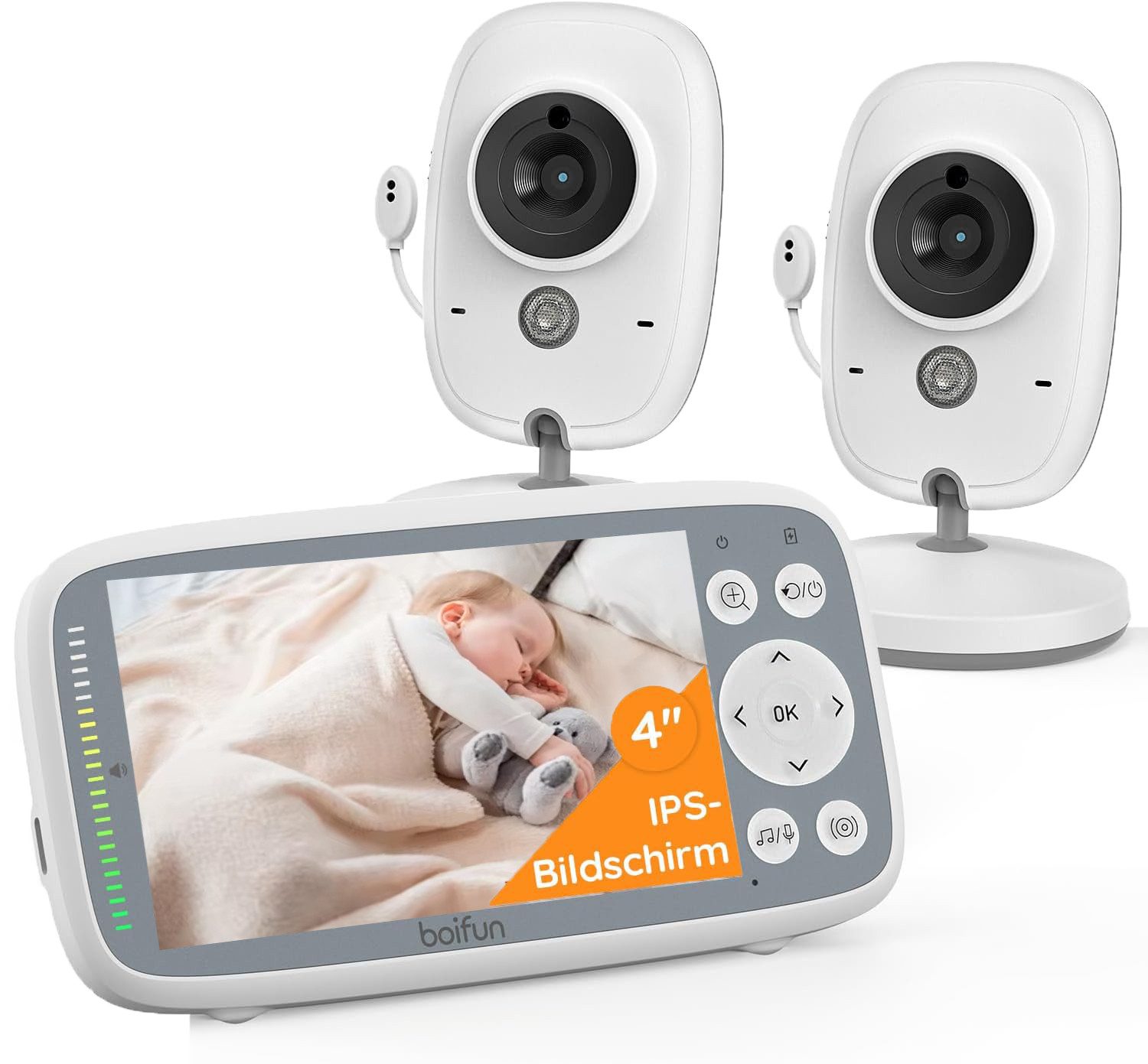Boifun Babyphone Babyphone mit 2 Kameras,