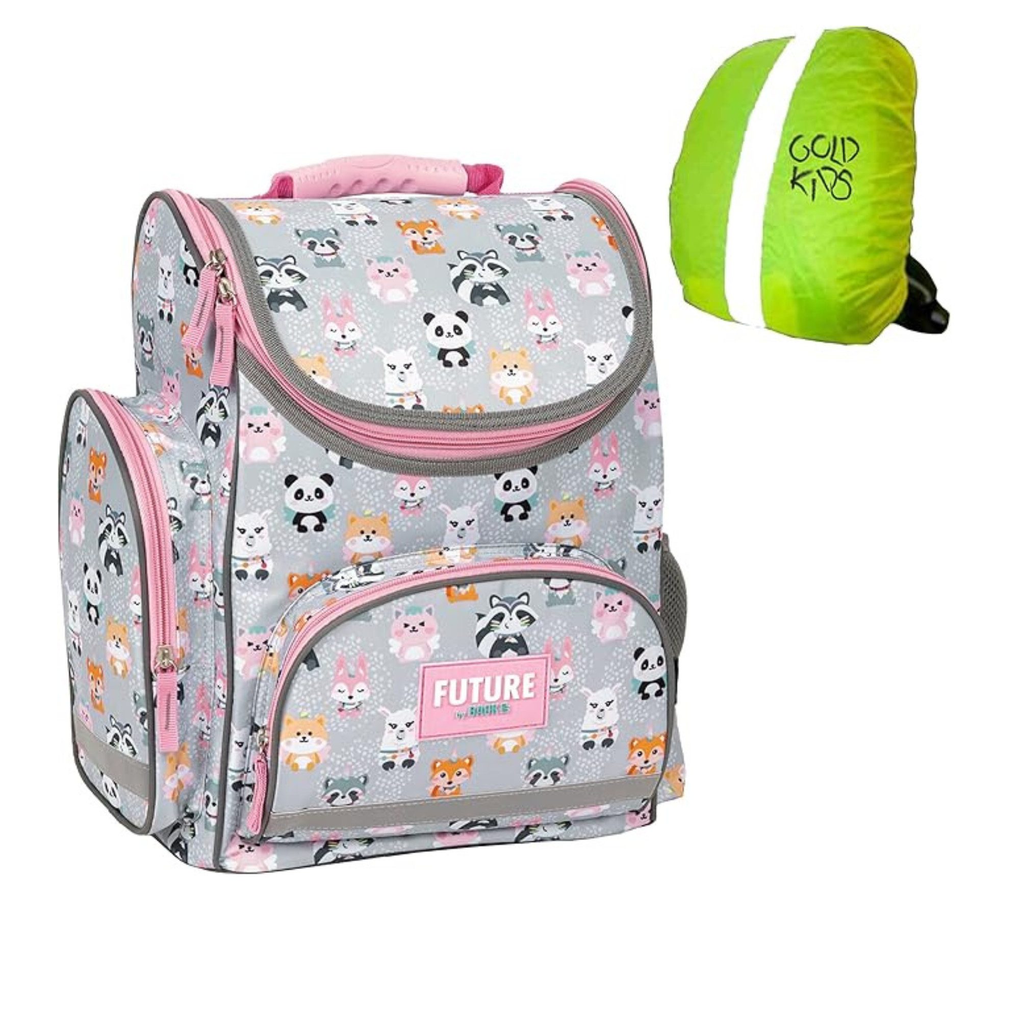 GOLDKIDS Schulranzen Ranzen rosa grau Tornister