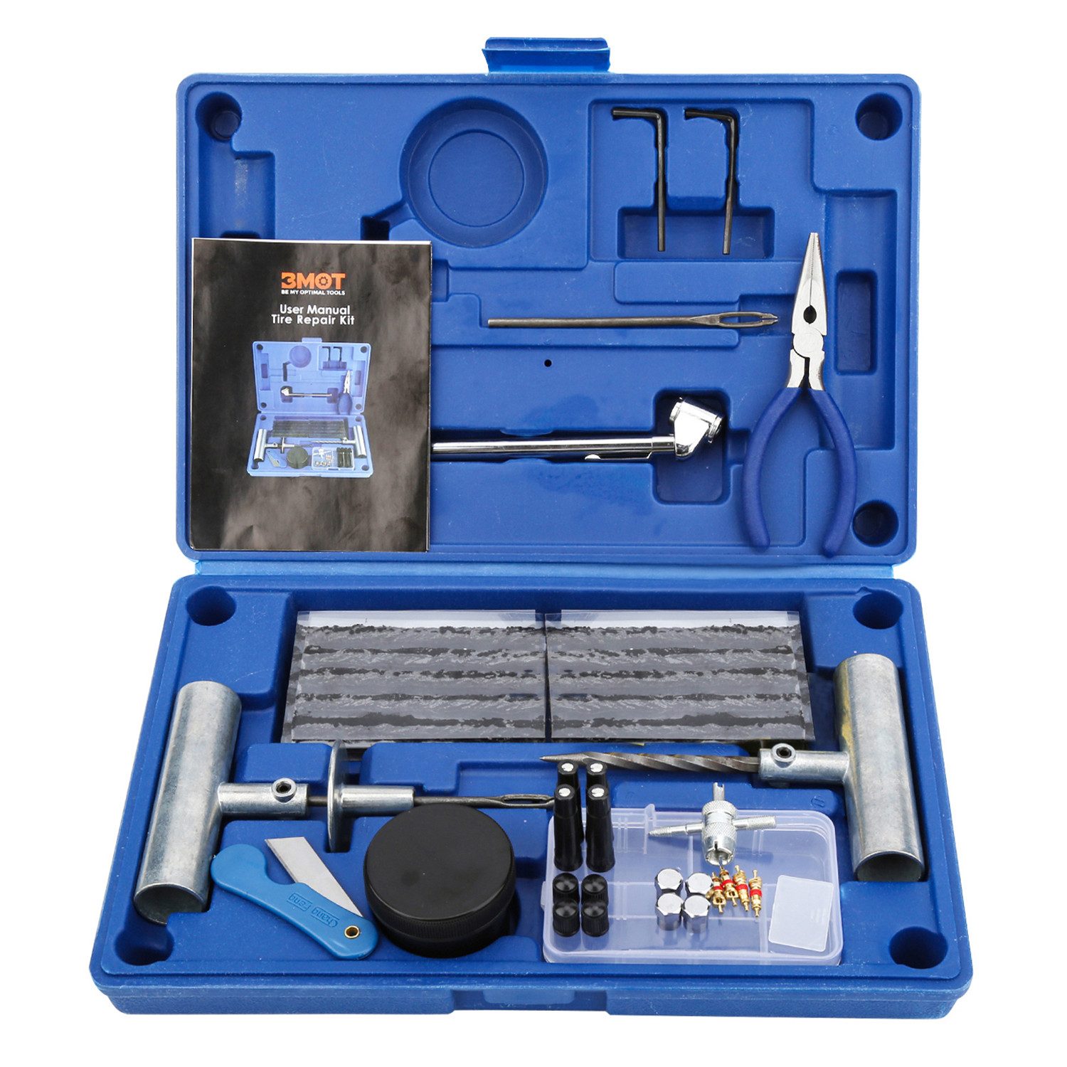 Clanmacy Reifen-Reparaturset Reifen Reparaturset,Reifenreparaturset Auto,73 TLGmit