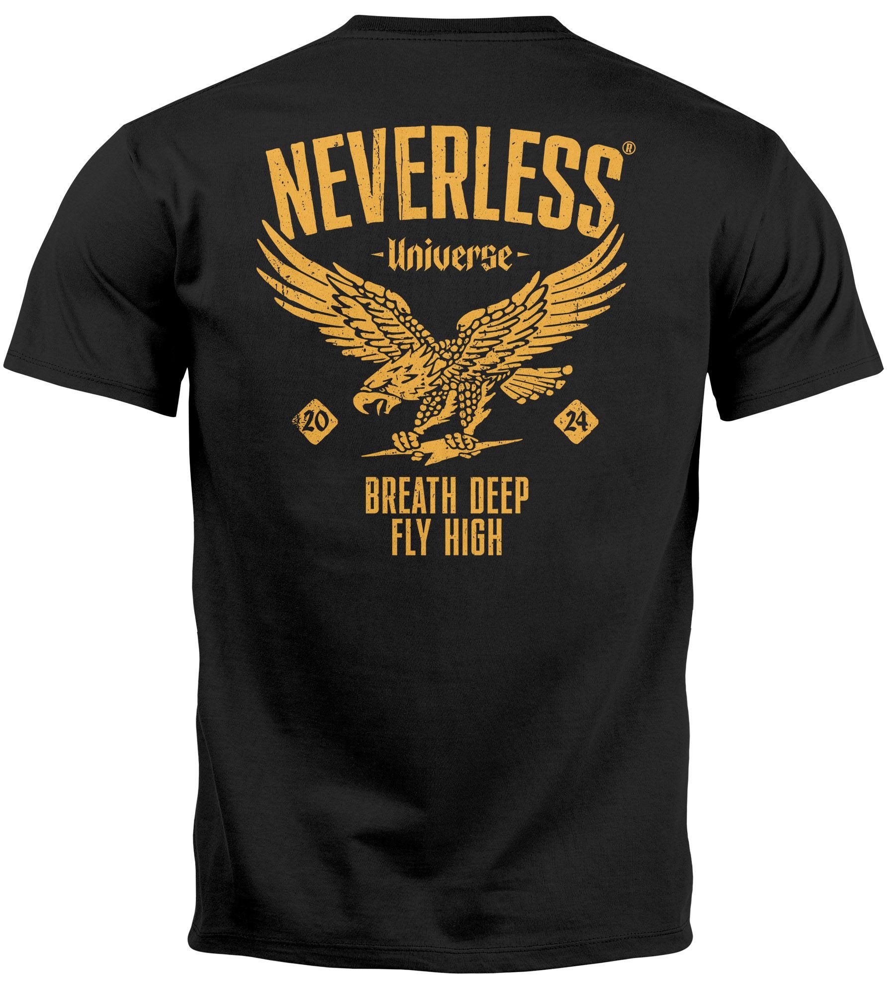 Neverless Print-Shirt Herren T-Shirt Backprint Herren