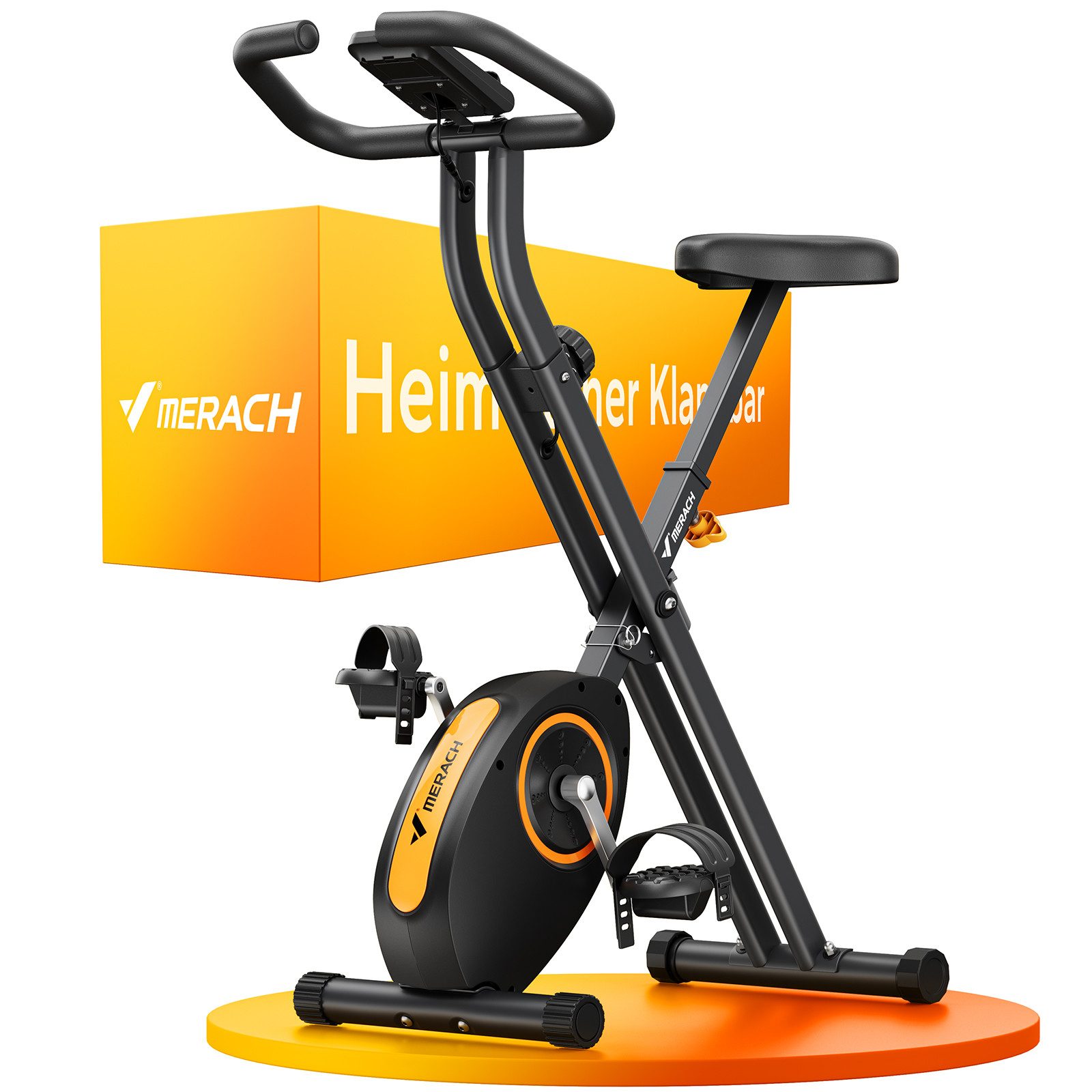 MERACH Heimtrainer Fahrrad Klappbar, Fitnessbikes (16