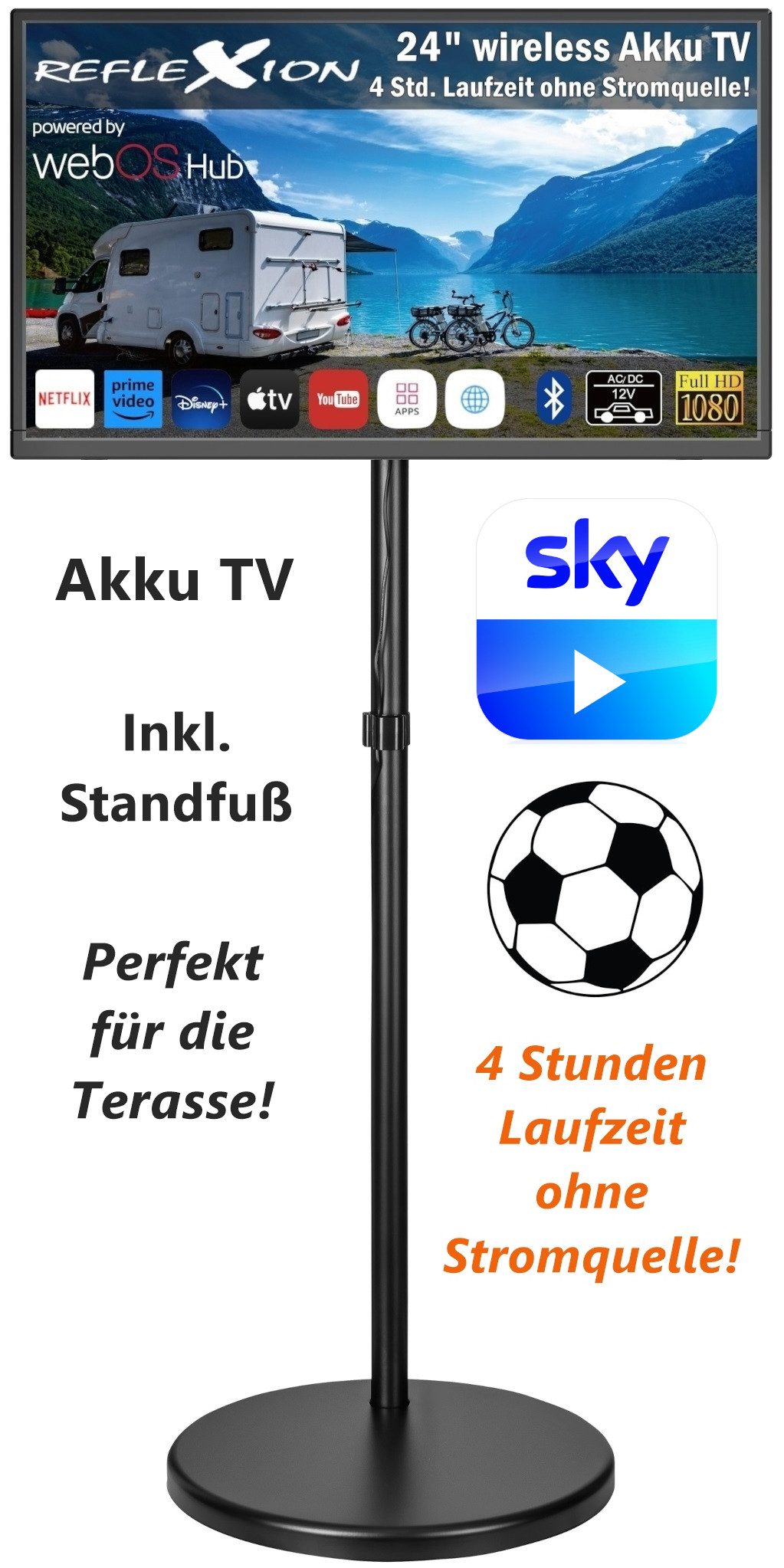 Reflexion LEDA24OSBT LED-Fernseher (60,00 cm/24 Zoll,