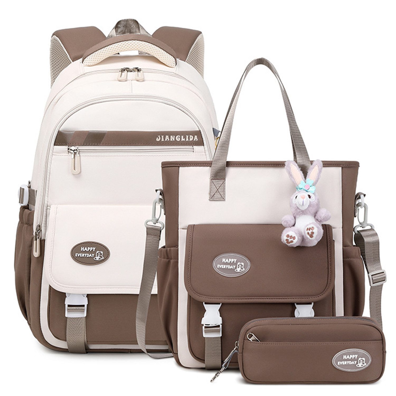 RWEUOQ Schulrucksack Schulrucksack-Set Schultasche Teenager Turnbeutel