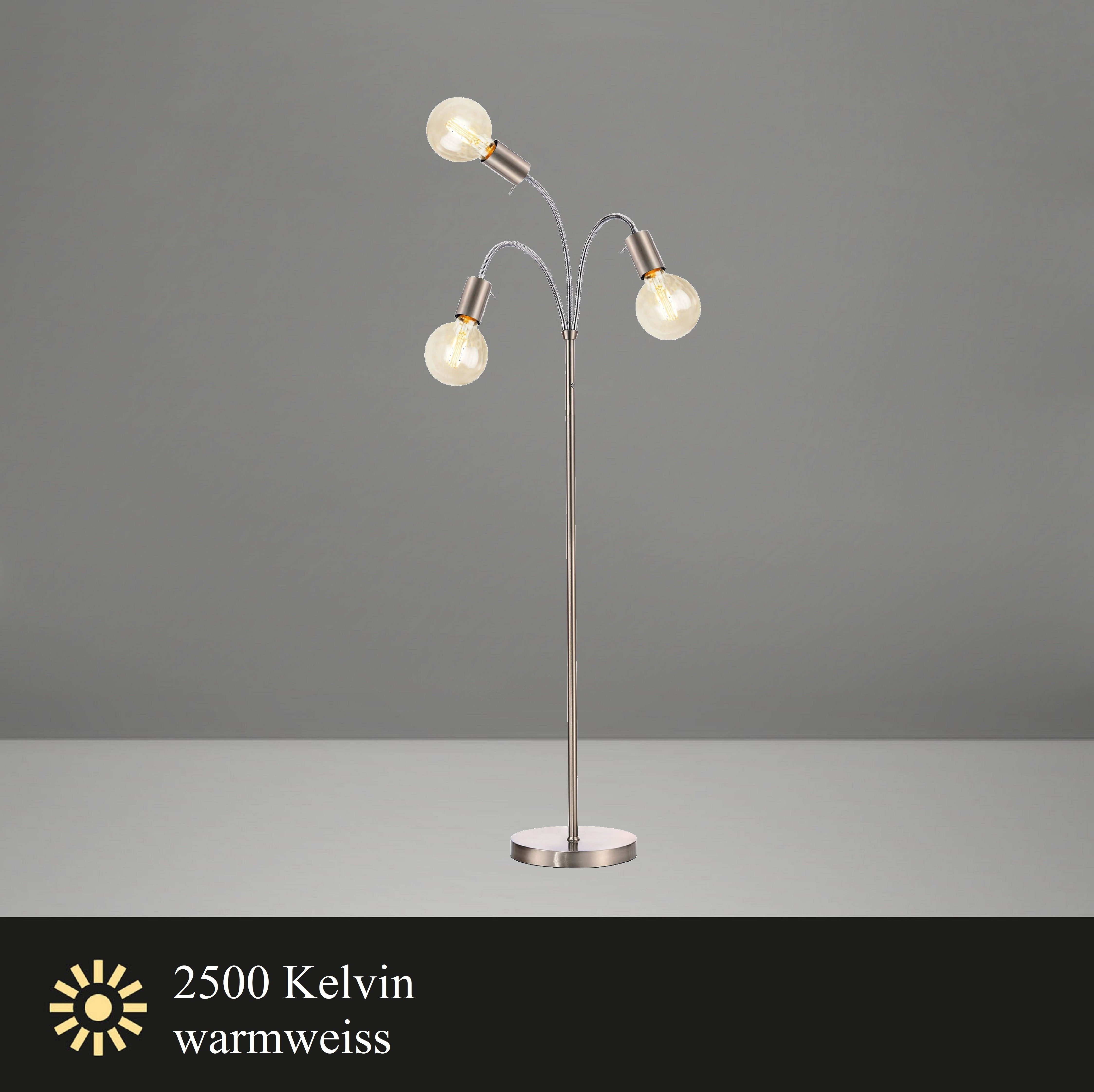 TRANGO LED Stehlampe, 3-flg 1531SD Stehlampe