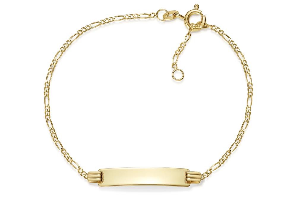 Silberkettenstore Goldarmband Kinder-Gravurarmband Figaro 1,5 -