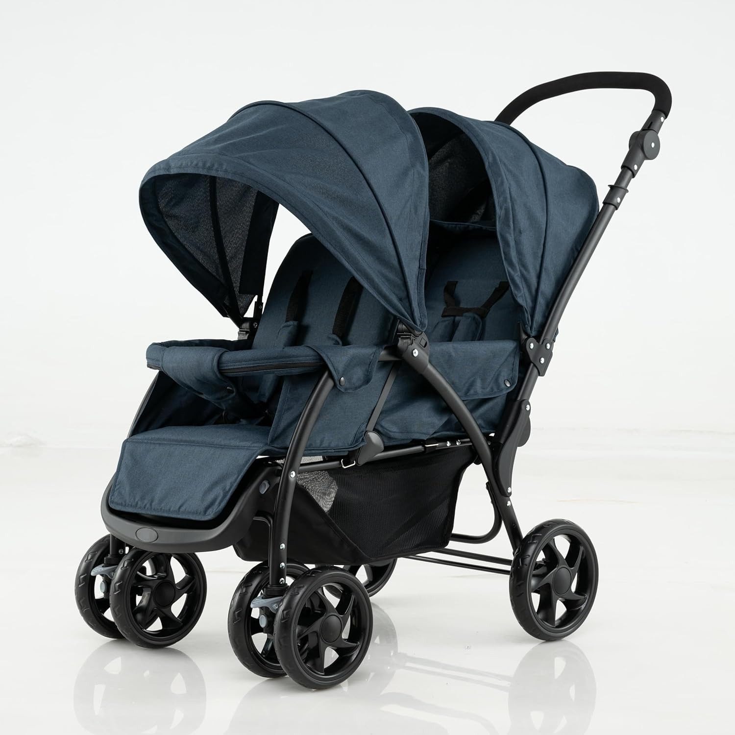 COSTWAY Geschwisterwagen Zwillingsbuggy, mit 5-Punkt Gurt