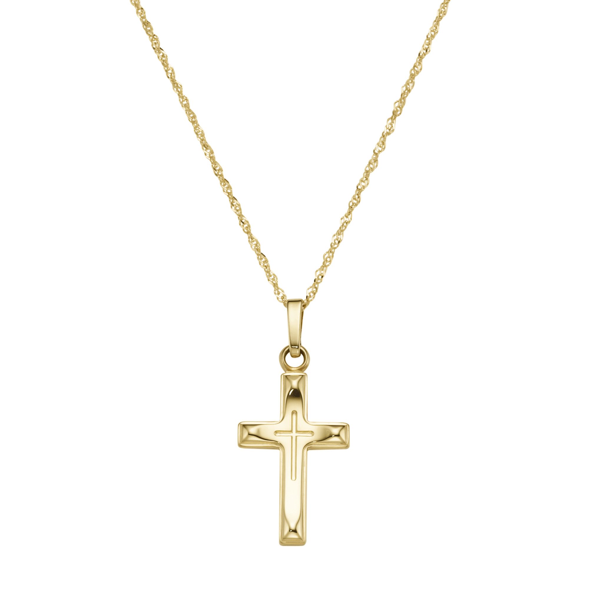 Luigi Merano Goldkette mit Kreuz-Anhänger, Gelbgold