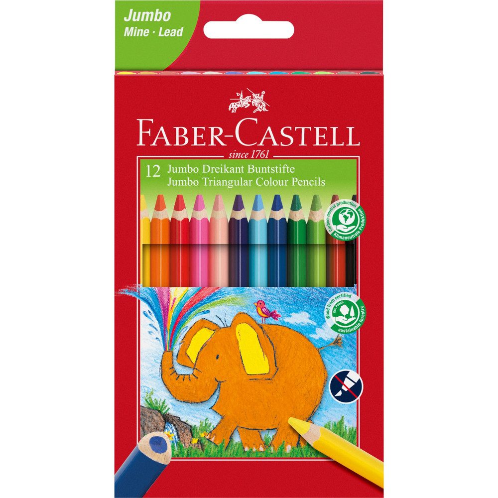 Faber-Castell Buntstift 12 Jumbo Dreikant Buntstifte