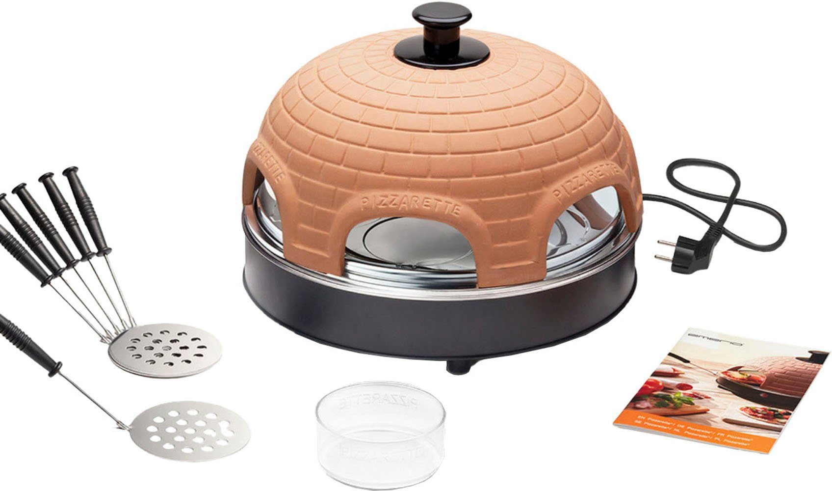 Emerio Pizzaofen PO-115984, Mini-Pizzaofen mit 2
