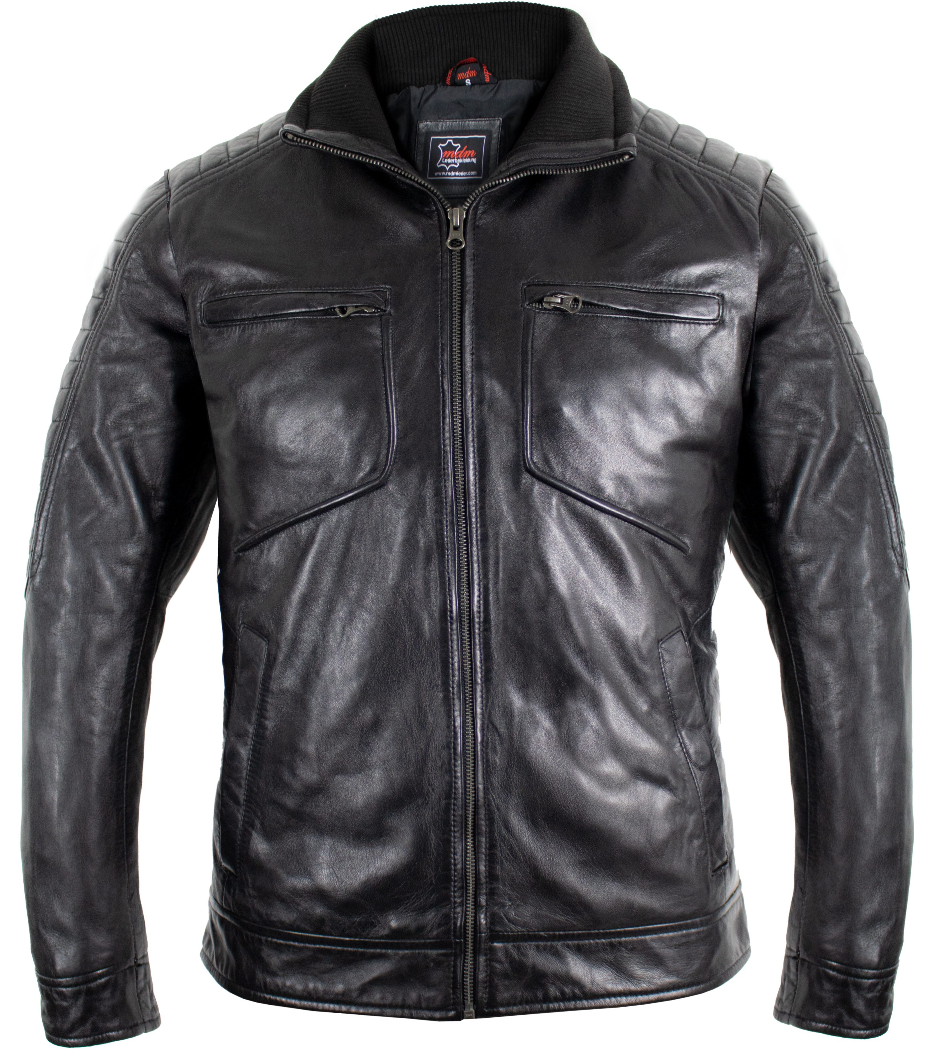 MDM Lederjacke Leichte Lamm Freizeit Herren